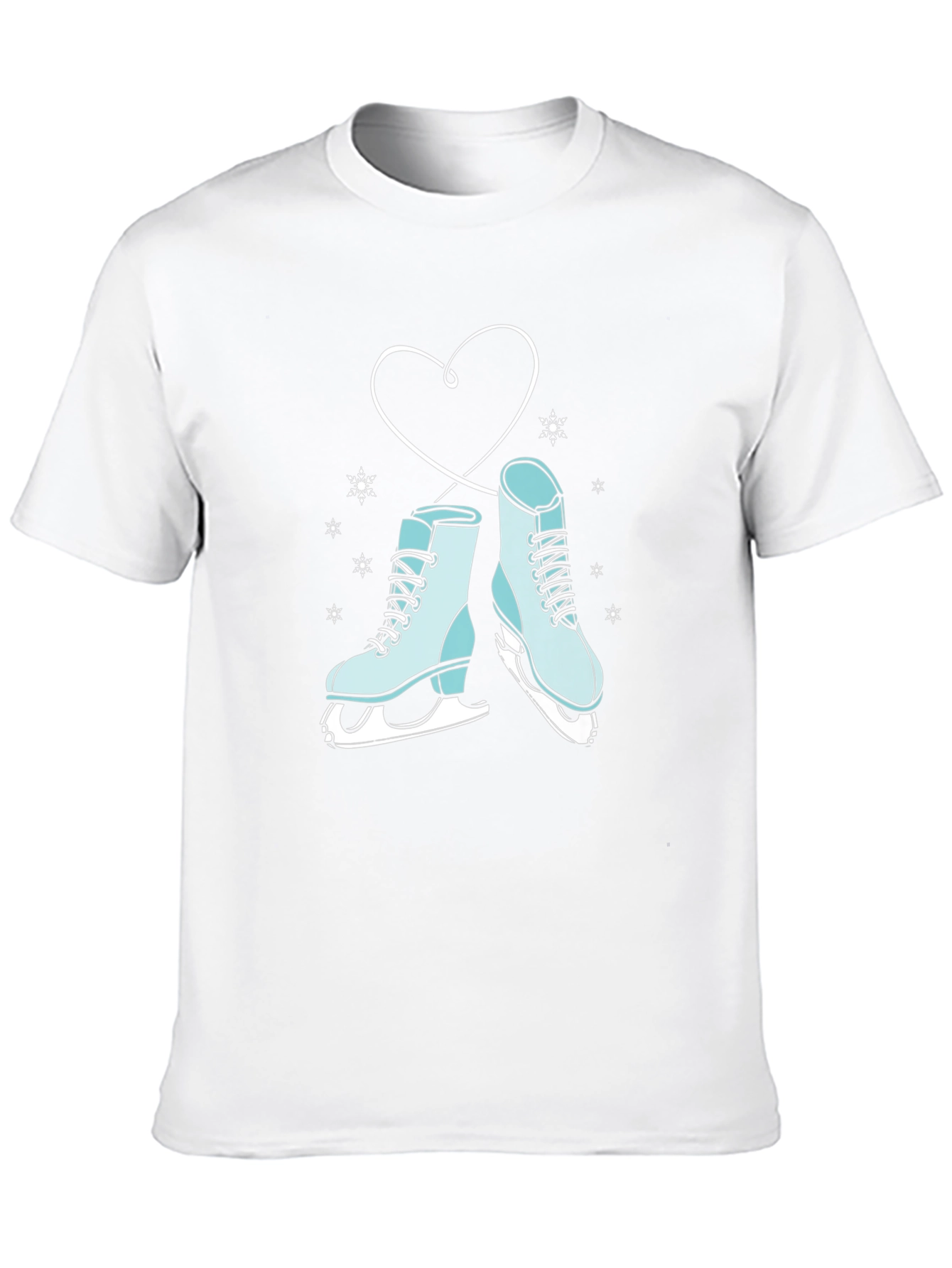 Black Ice Skate Heart Graphic Tee - Winter Fashion view 10