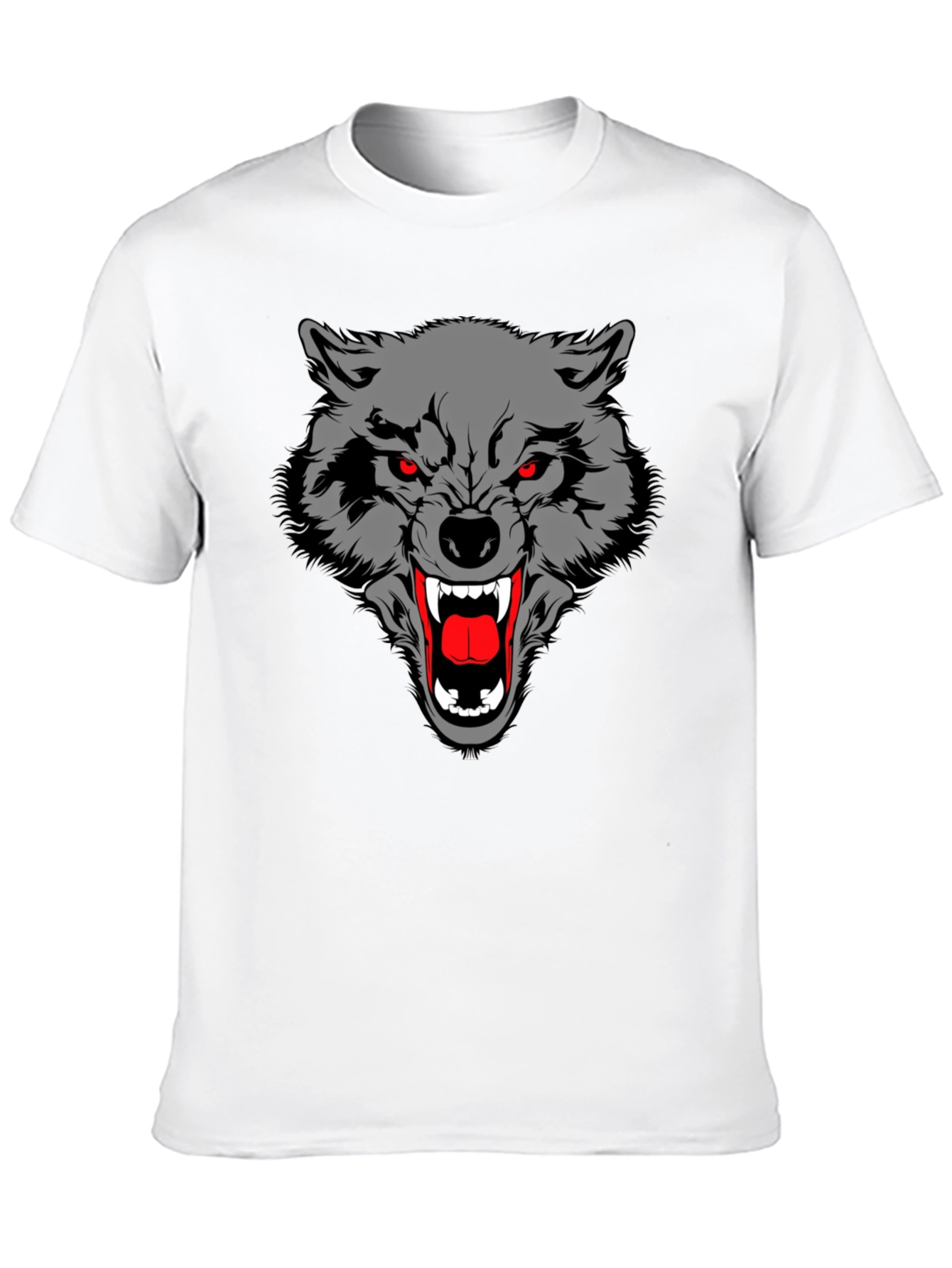 Black Black T-Shirt with Wolf Graphic view 10