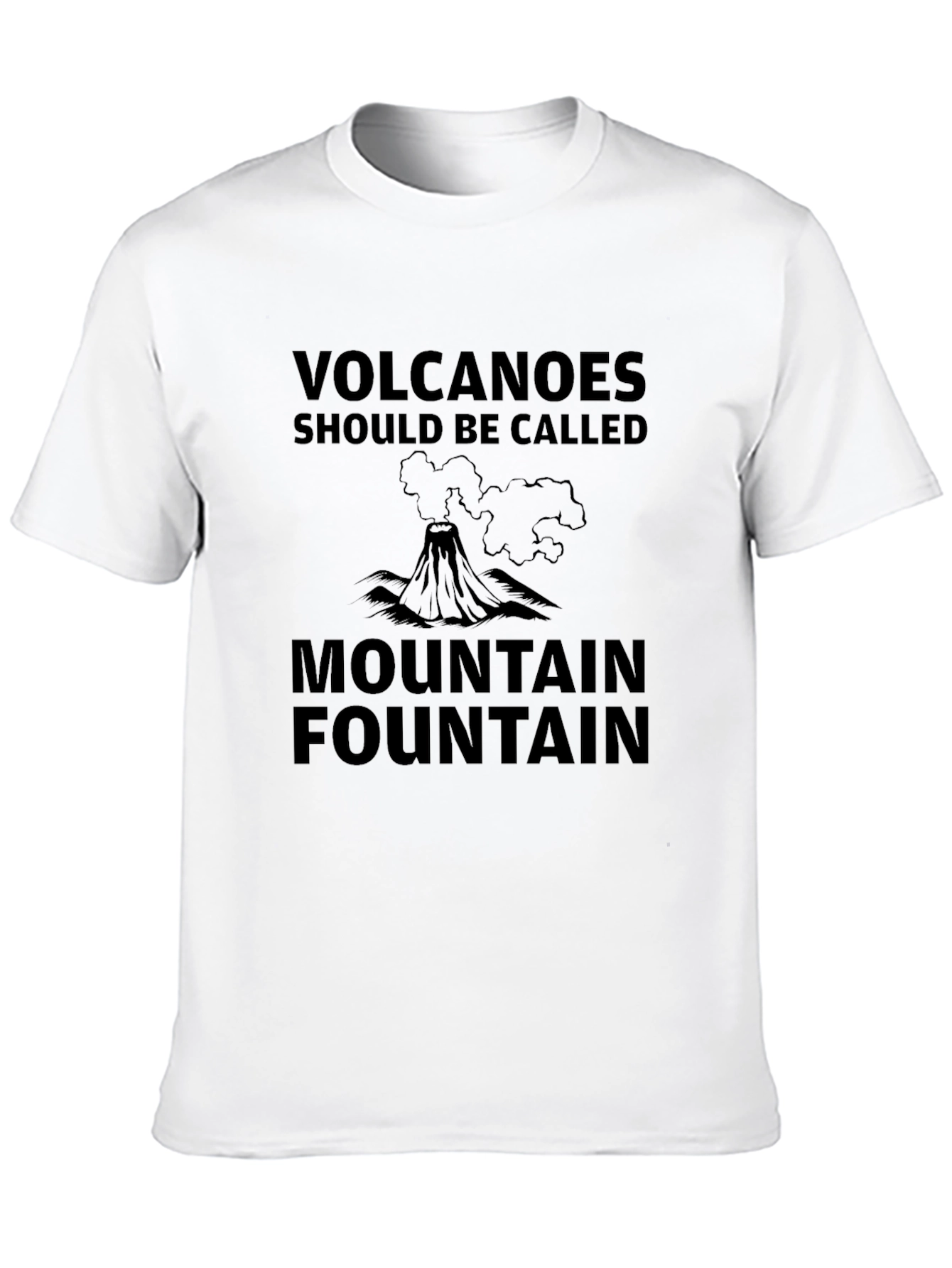 Black Volcano Mountain Fountain T-Shirt Funny Graphic Tee view 10