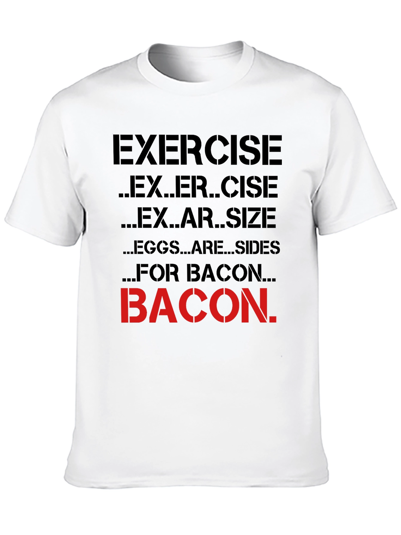 Black Funny Bacon Exercise T-Shirt view 10