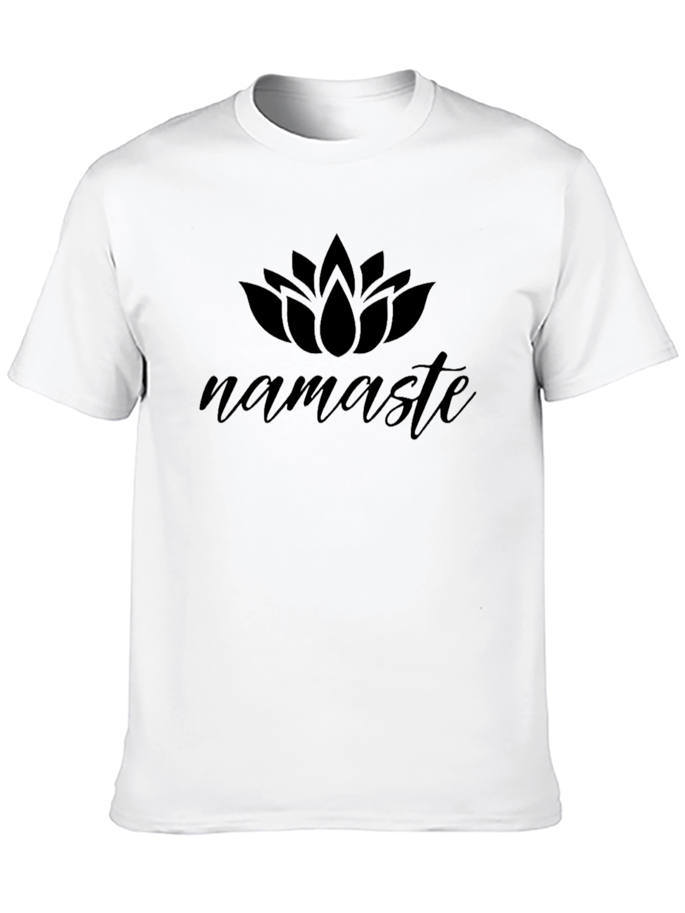 Black Namaste Lotus Graphic Tee - Black Cotton Comfort view 10