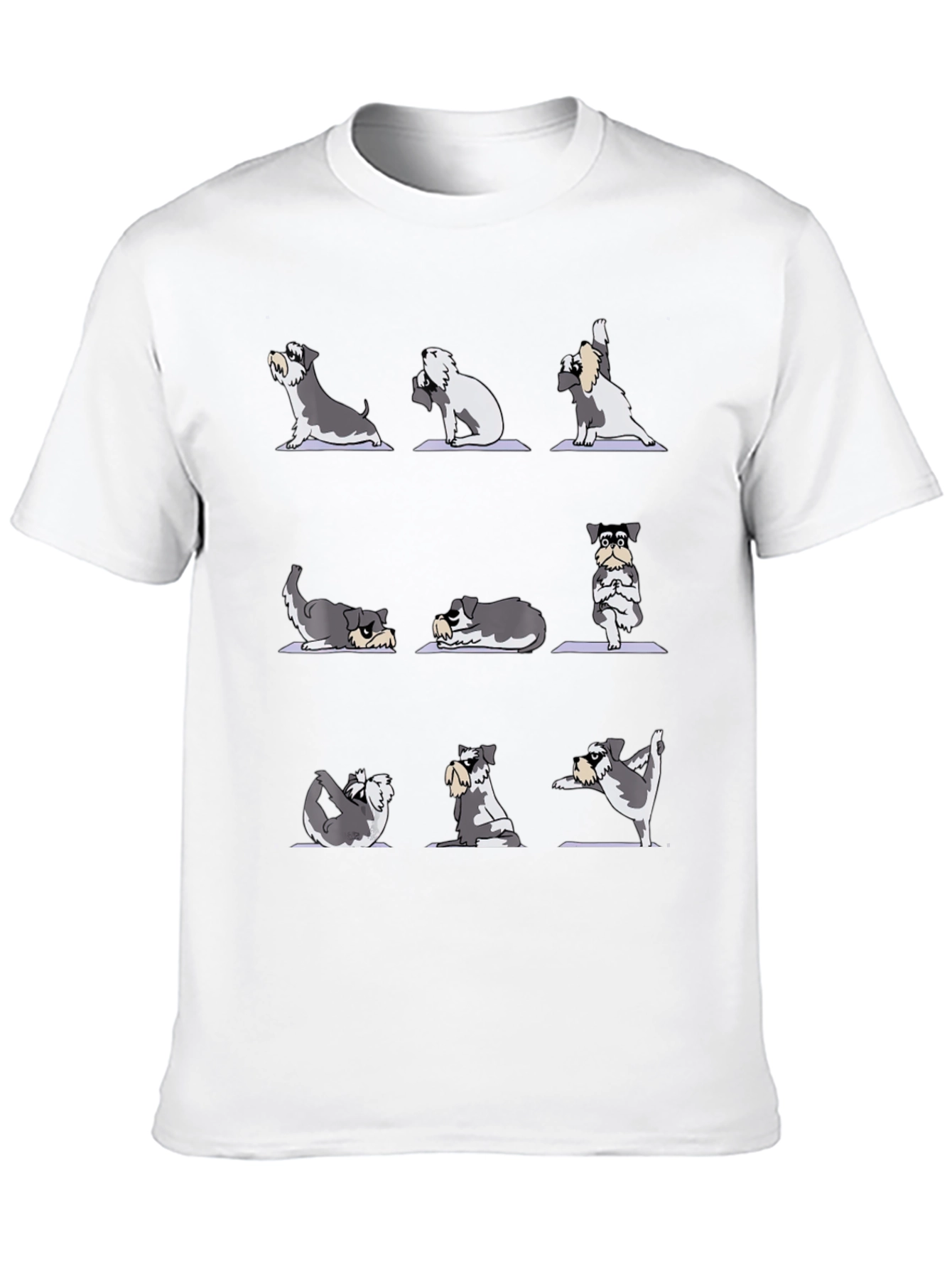 Black Yoga Dog T-Shirt - Zen Schnauzer Poses view 10