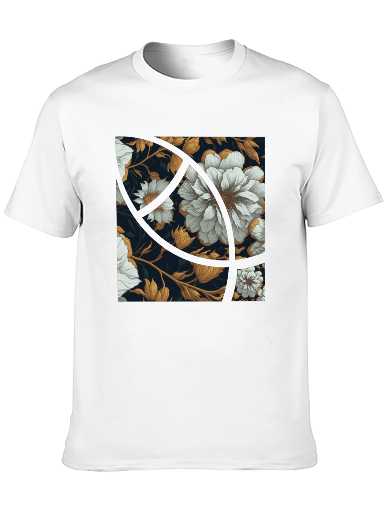 Black Floral Graphic Print Black Crew Neck Tee view 10