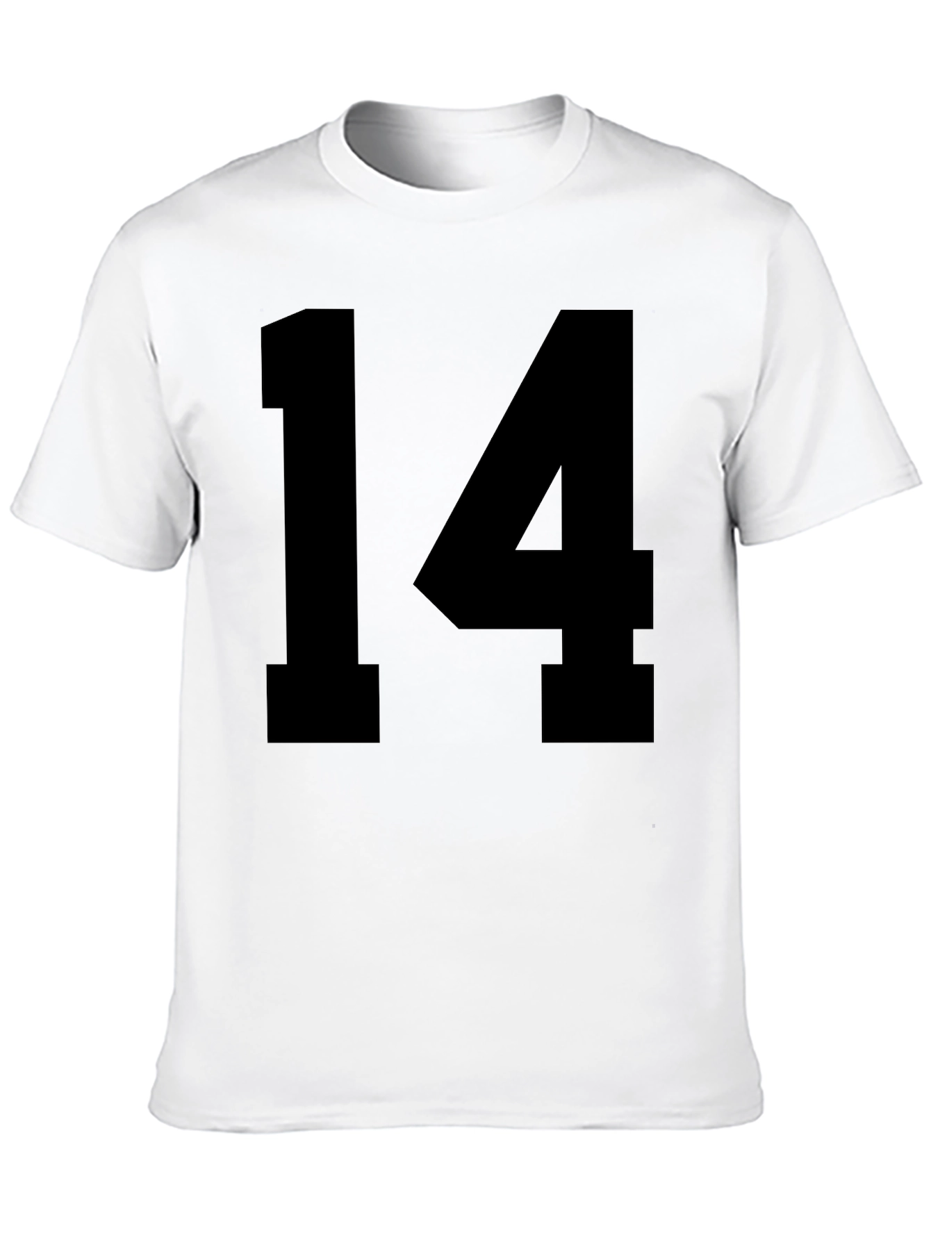 Black Black T-shirt with Bold "14" Number view 10