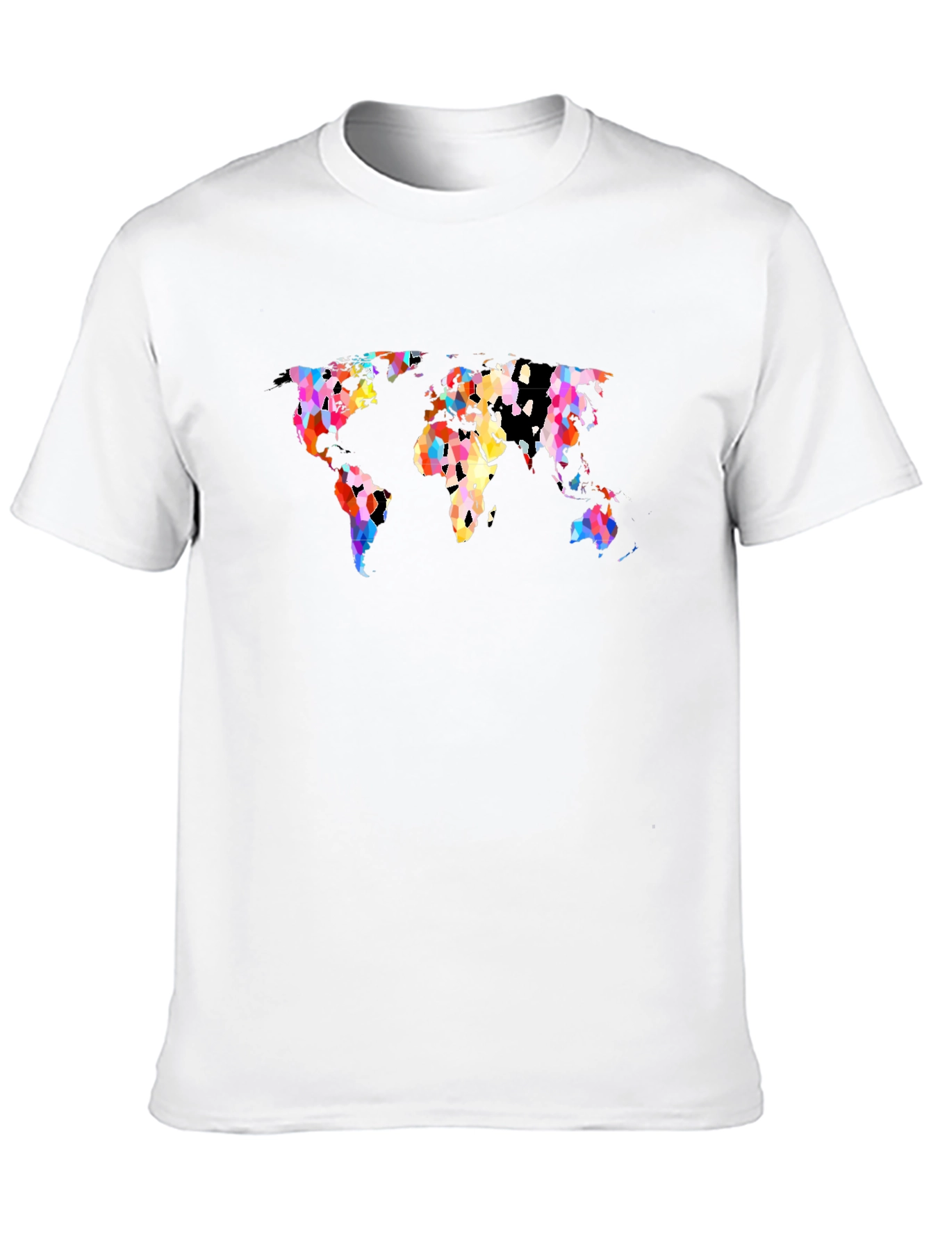 Black Colorful World Map Graphic T-Shirt - Black view 10