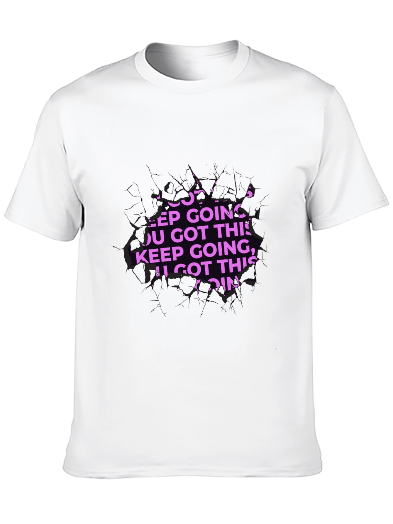 Black Motivational Keep Going Graphic Black T-Shirt view 10