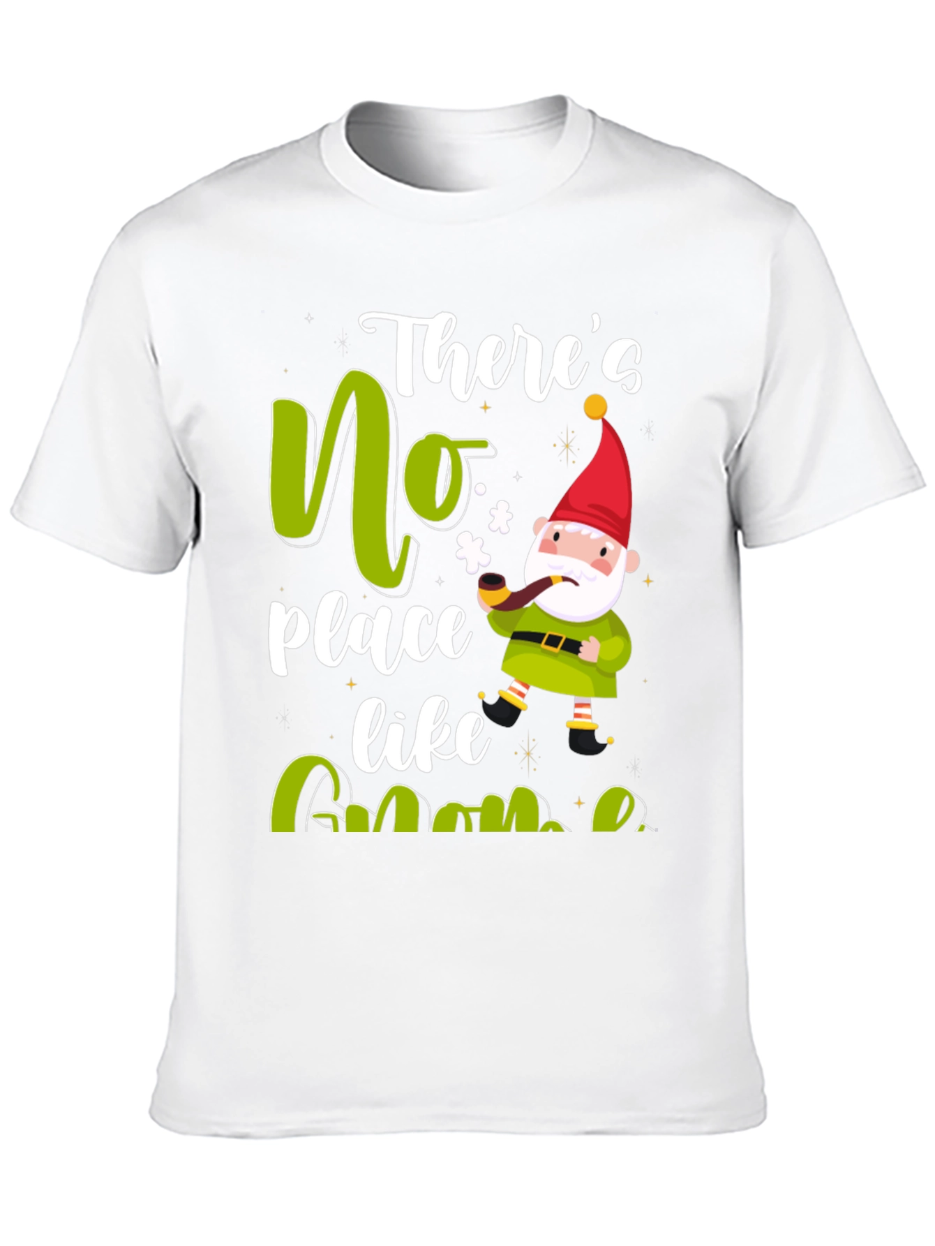 Black There's No Place Like Gnome Black T-Shirt view 10