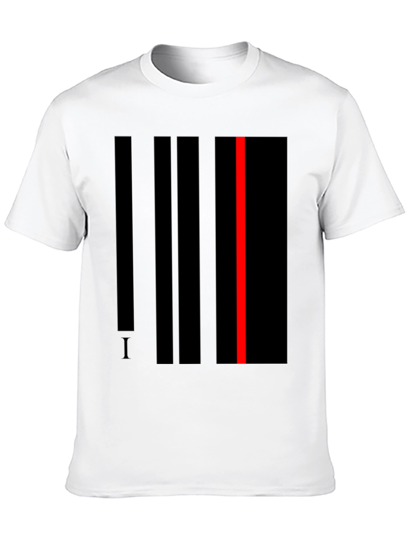 Black Striking Abstract Line Art T-Shirt - Black view 10