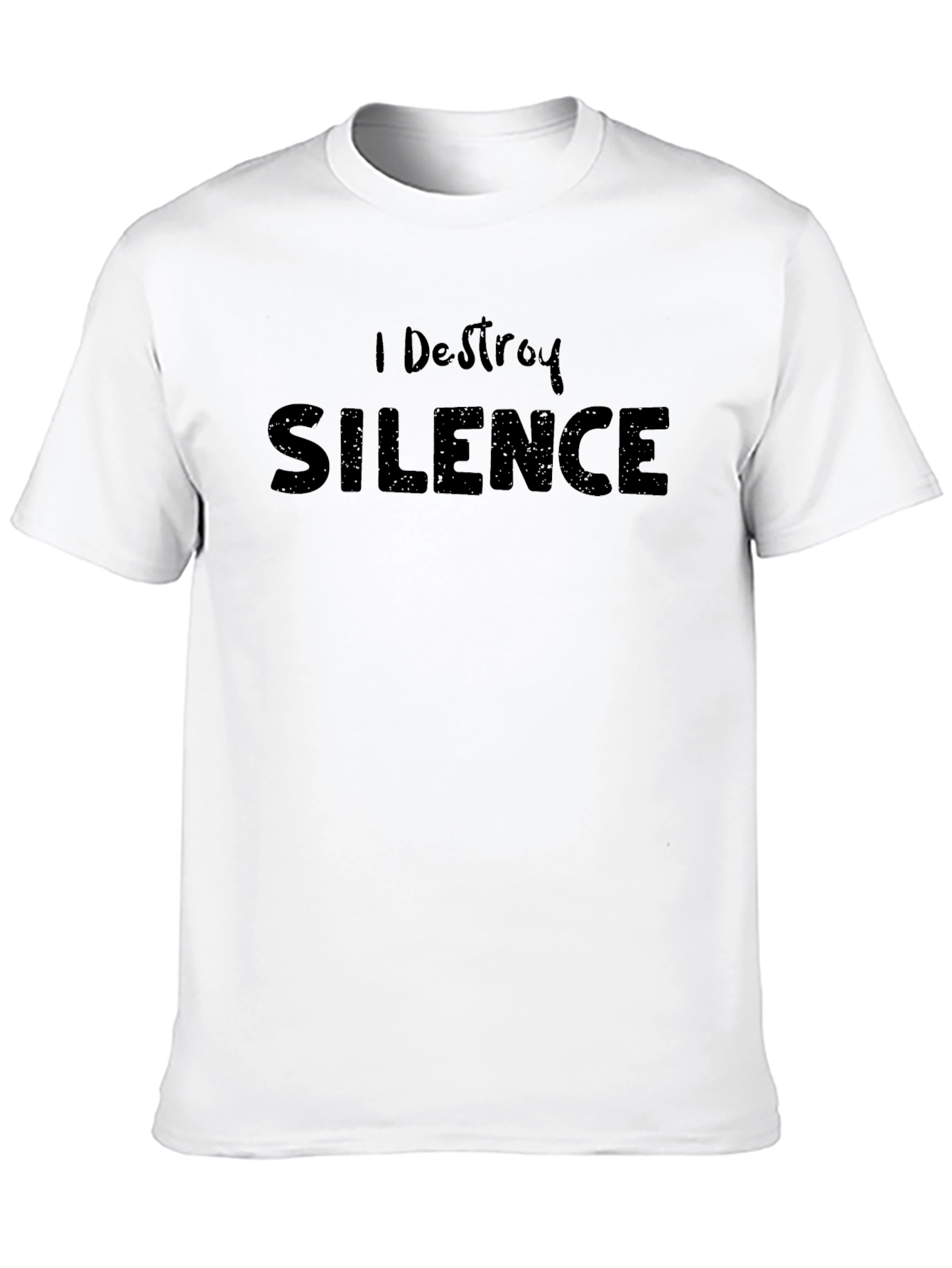 Black I Destroy Silence Black Graphic T-Shirt view 10