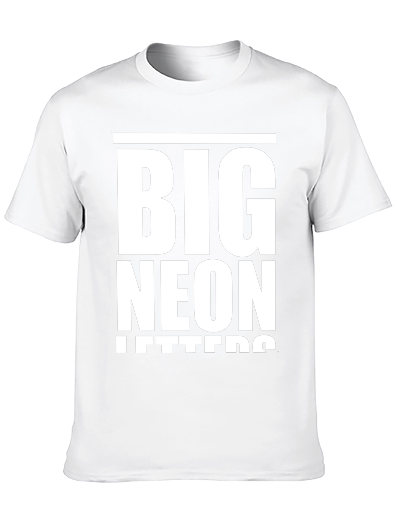 Black Big Neon Letters Graphic T-Shirt view 10