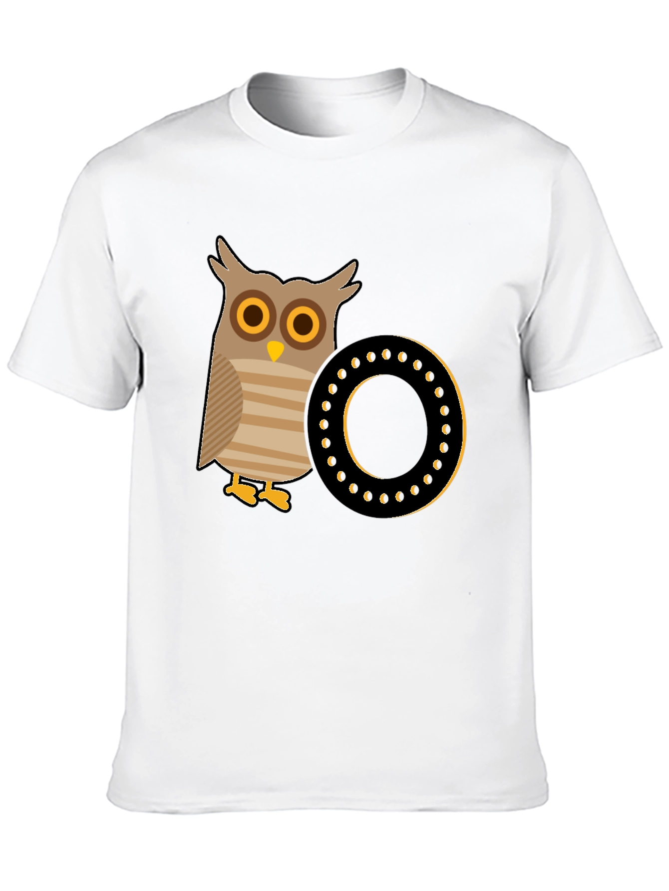 Black Owl and Letter 'O' T-Shirt view 10
