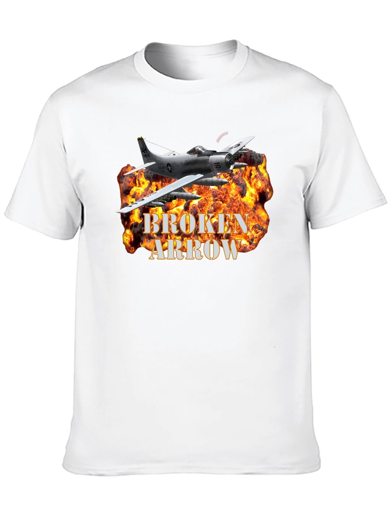 Black Broken Arrow Fire Plane T-Shirt view 10