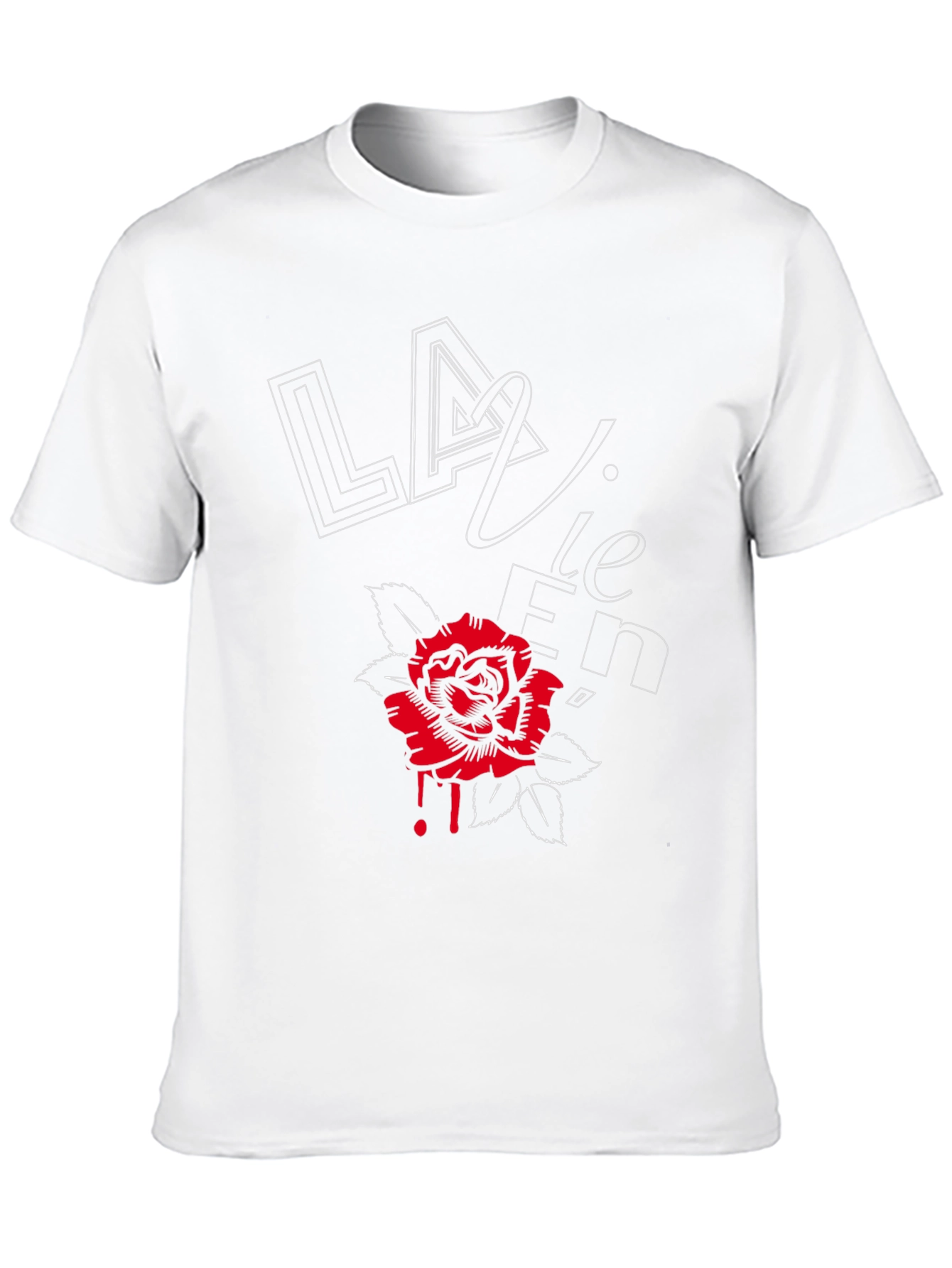 Black La Vie En Rose Graphic Tee - Stylish Black T-Shirt view 10