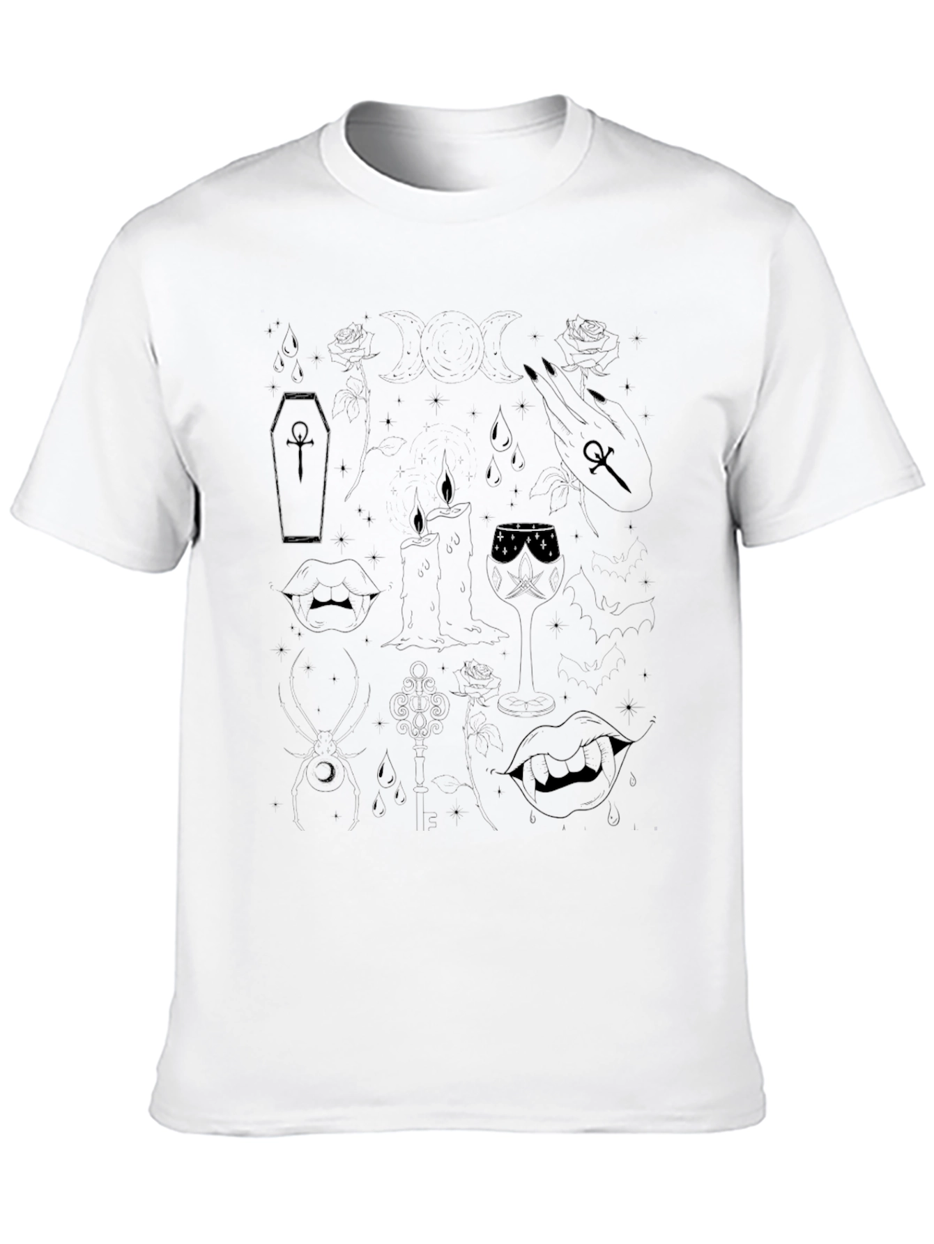 Black Vampire Aesthetic Graphic Tee - Black view 10