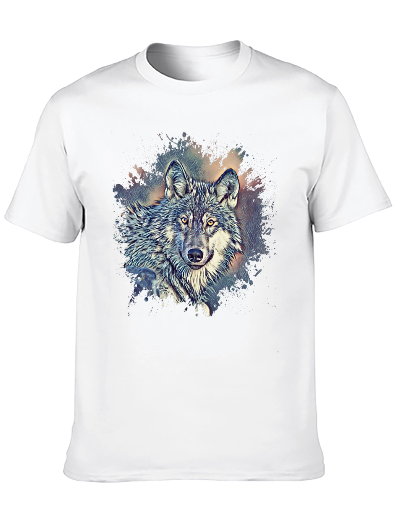 Black Wolf Graphic Print Crew Neck T-Shirt - Black view 10