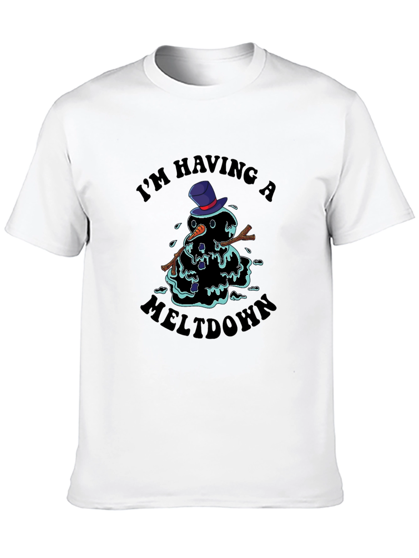 Black Meltdown Snowman Graphic Tee - I'm Having A Meltdown T-Shirt view 10