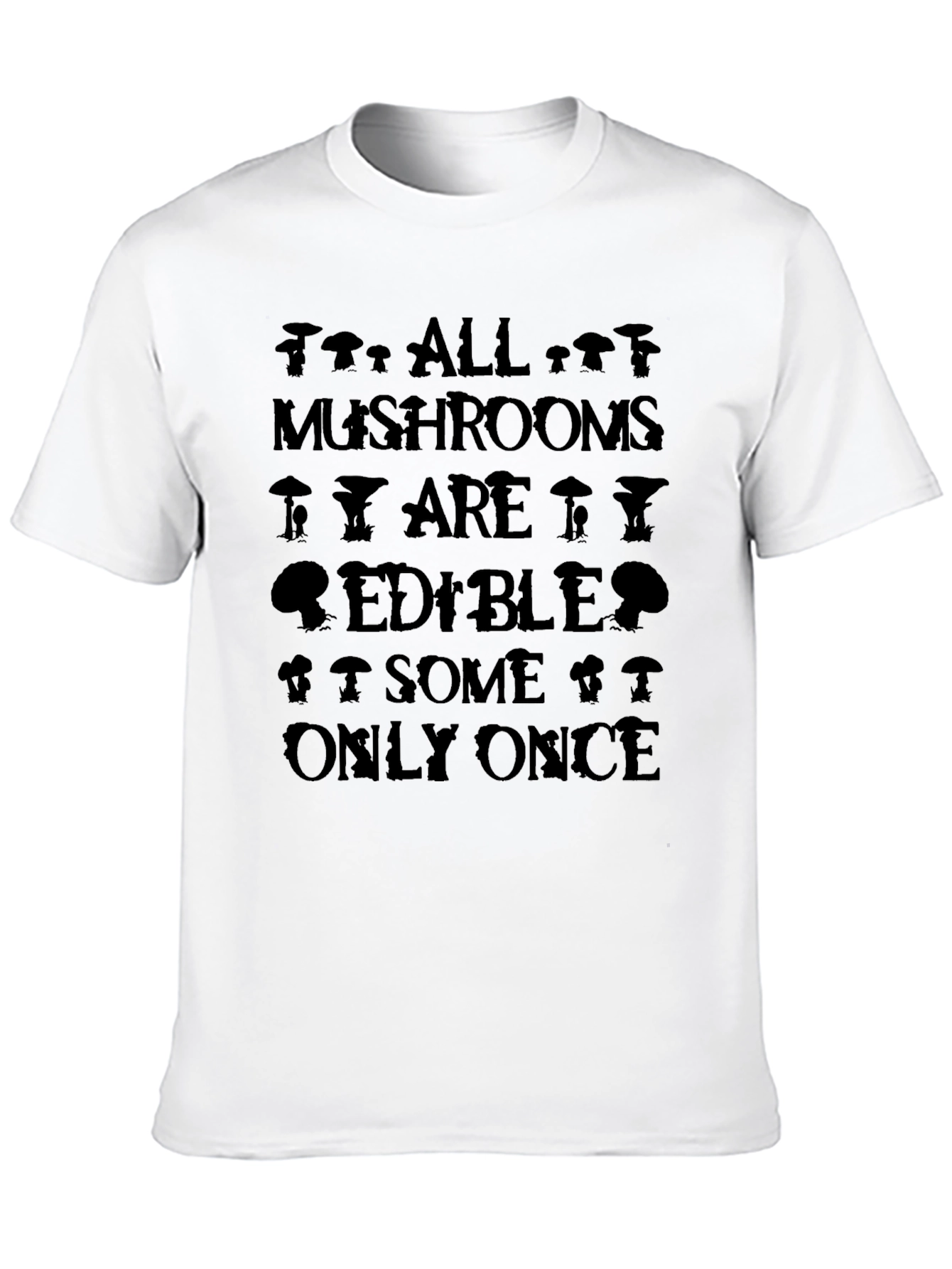 Black Mushroom Humor Graphic Tee - Edible Once view 10