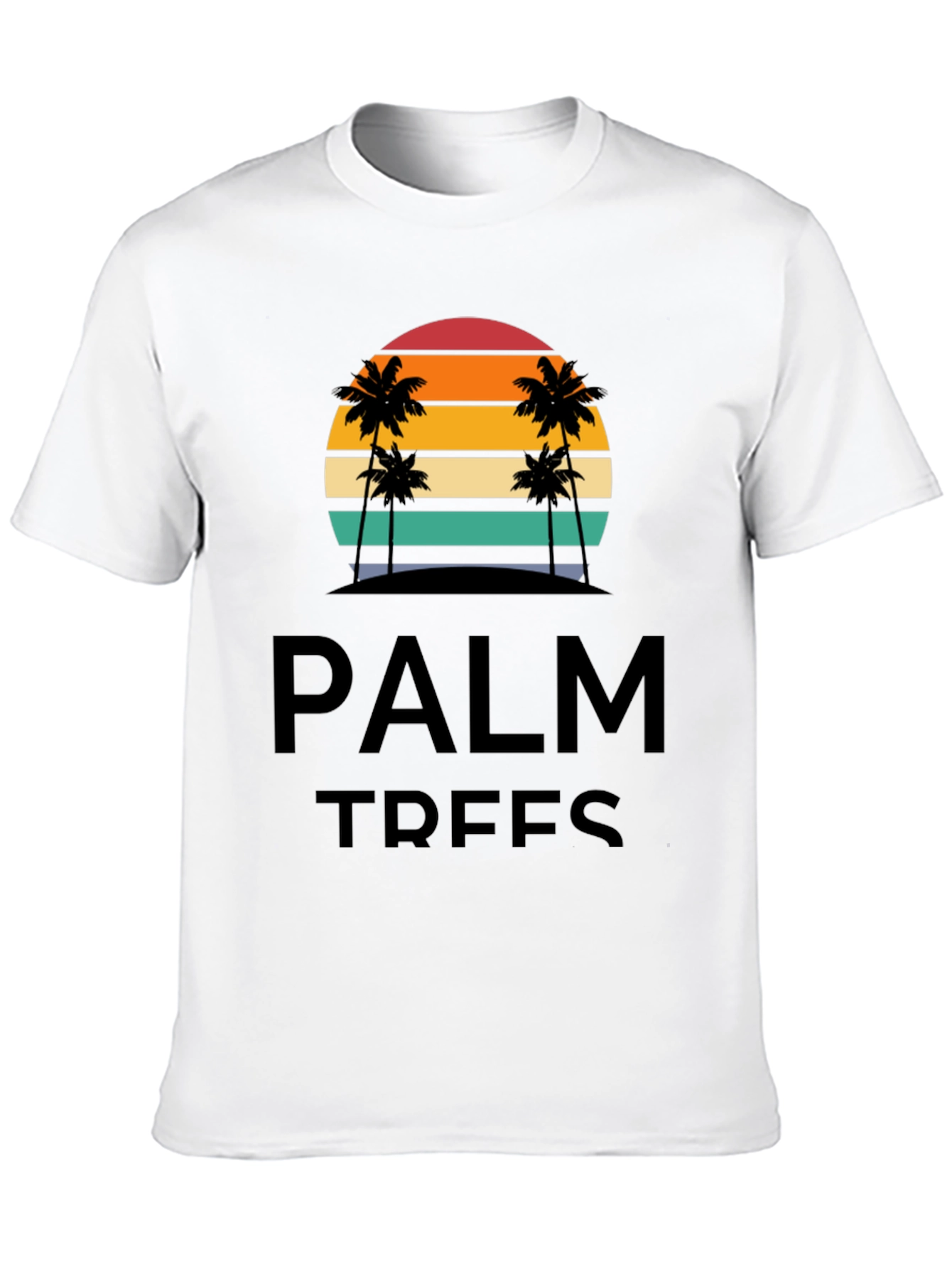 Black Palm Trees Graphic T-Shirt - Retro Sunset Design view 10