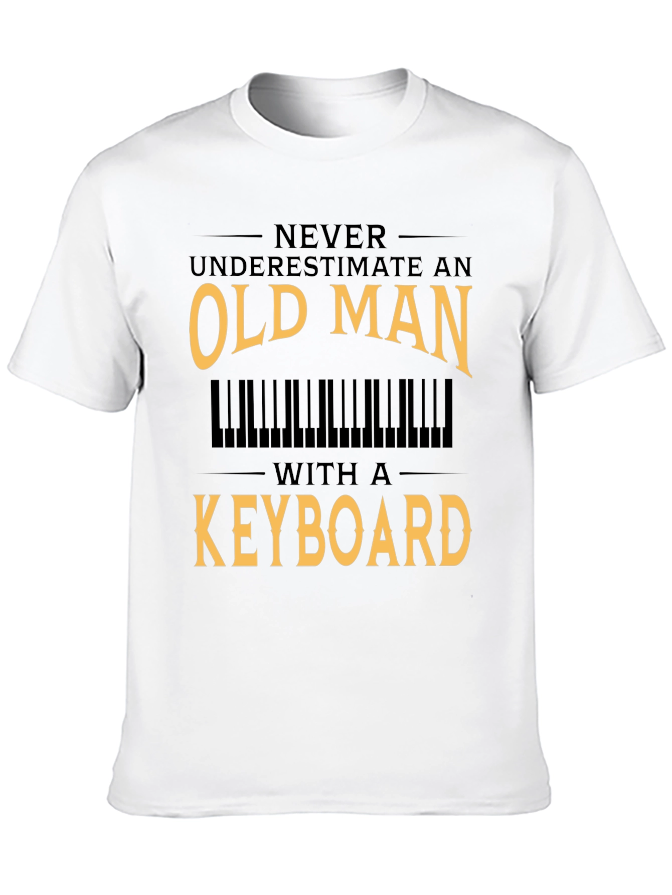 Black Old Man Keyboard T-Shirt - Musician Gift view 10