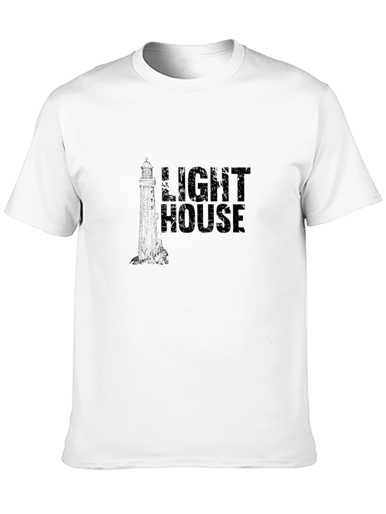 Black Lighthouse Graphic Print Black T-Shirt view 10