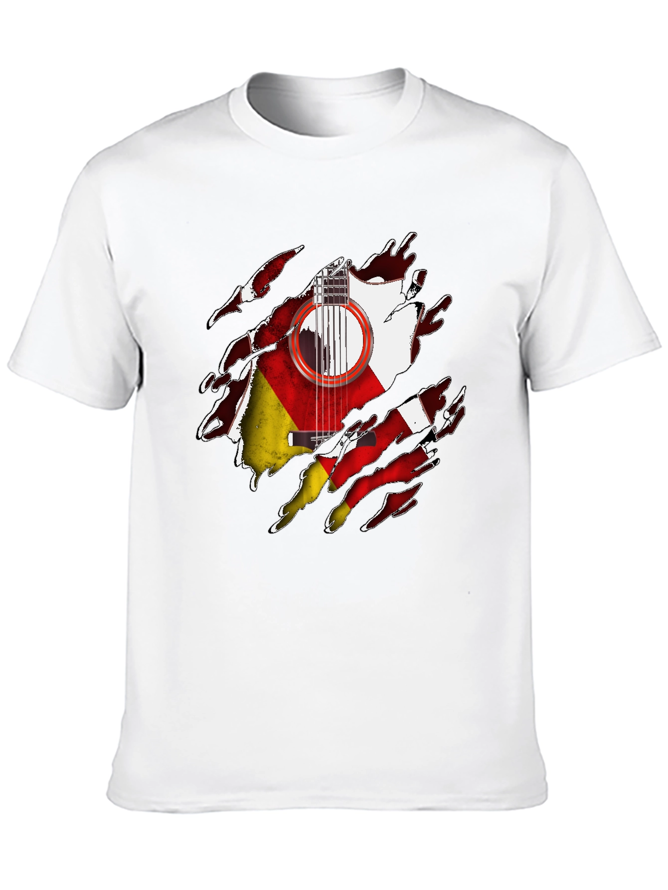 German Flag Guitar Ripped T-Shirt - 10