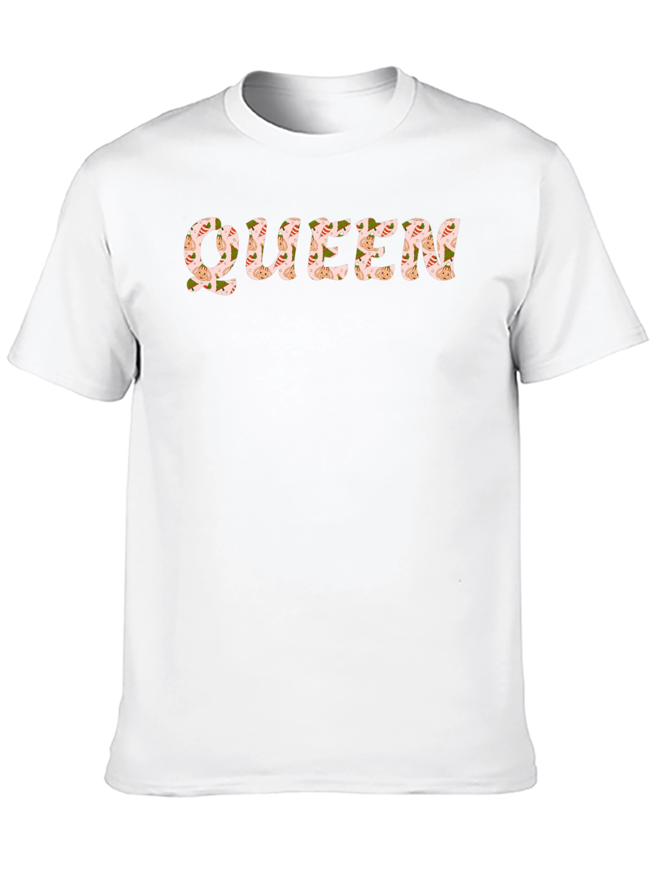 Black Queen Patterned T-Shirt - Black Crew Neck Tee view 10