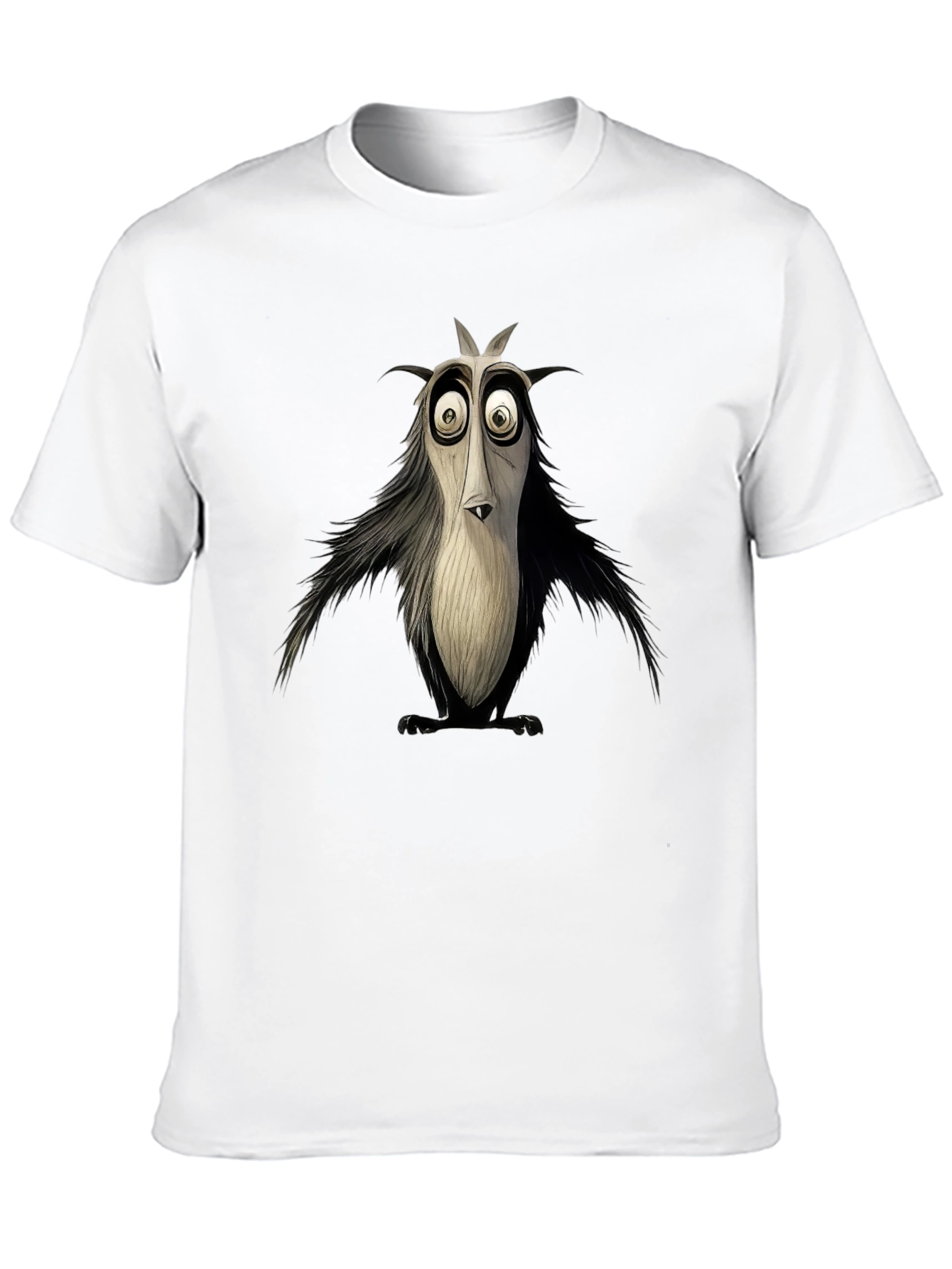 Black Cartoon Bird Graphic Tee - Black, Unique Design view 10