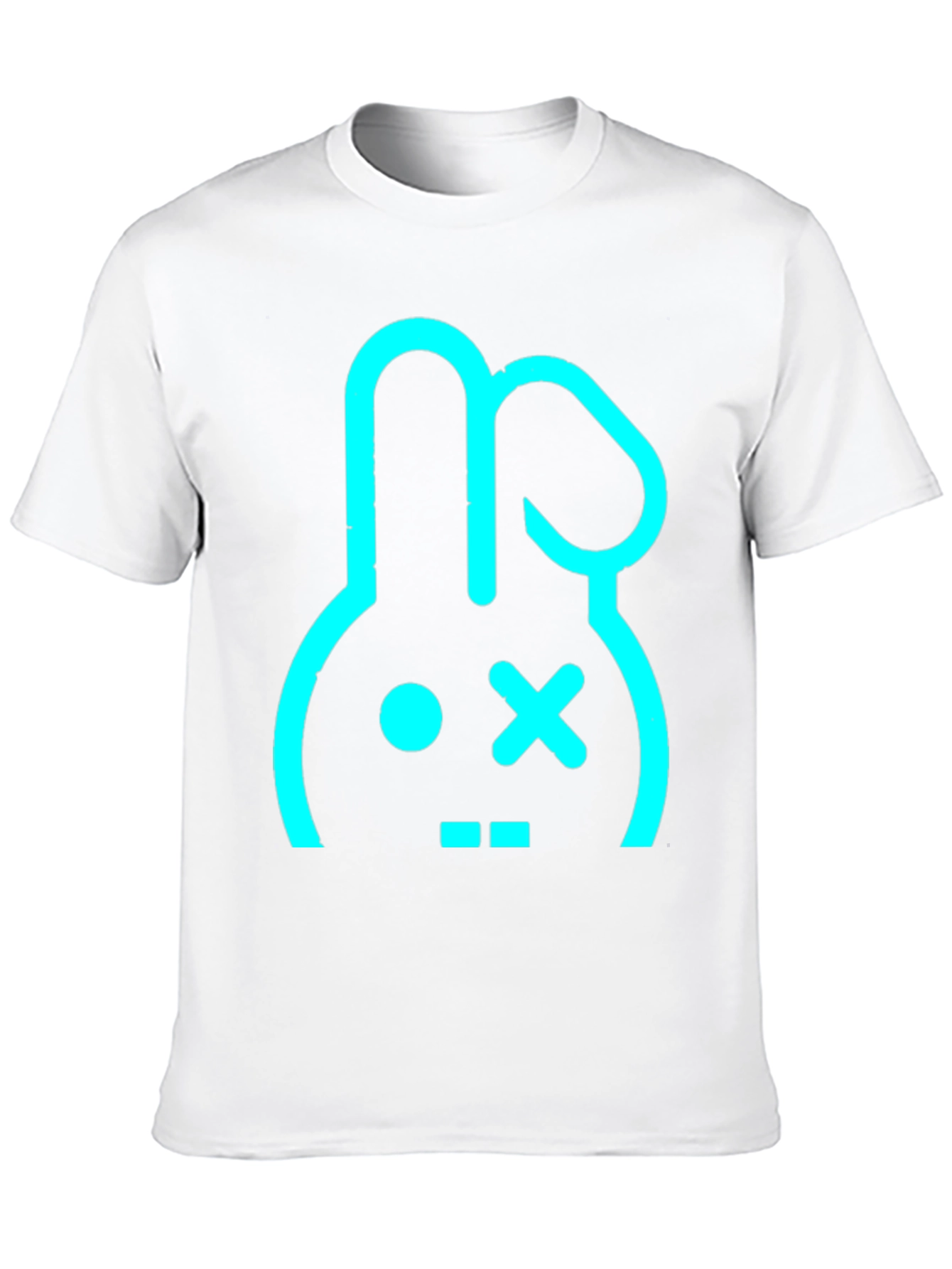 Black Cool Bunny Graphic Tee - Black Cotton Blend view 10