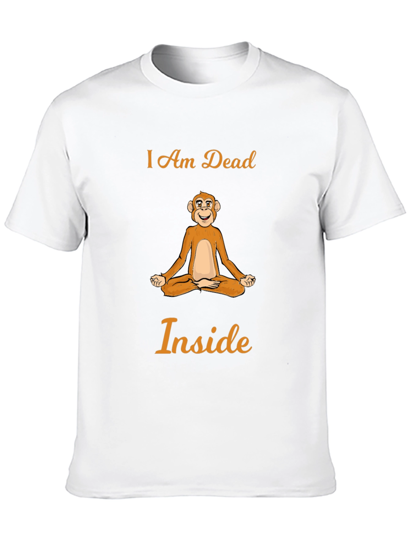 Black I Am Dead Inside Monkey Meditation T-Shirt view 10
