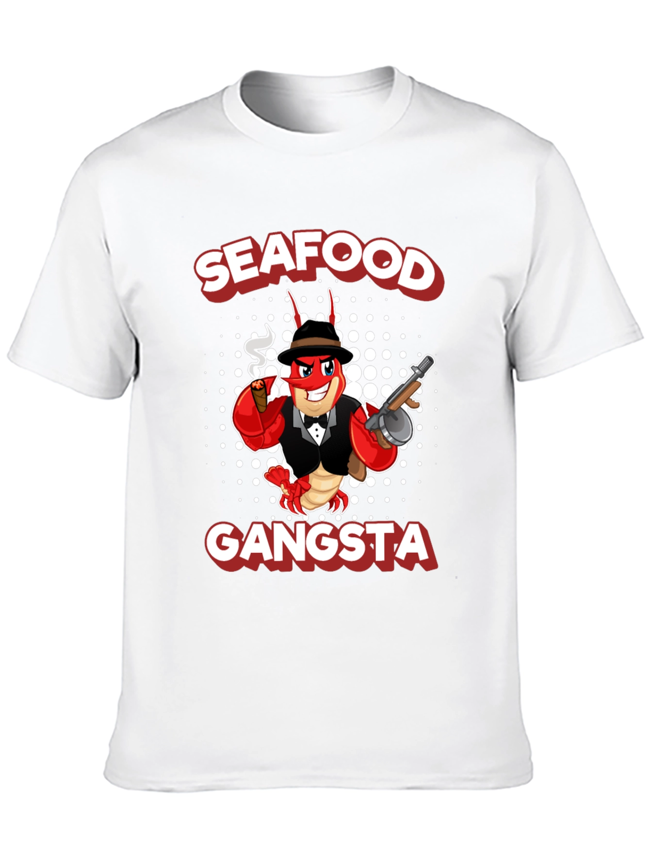 Black Seafood Gangsta Funny Graphic T-Shirt view 10
