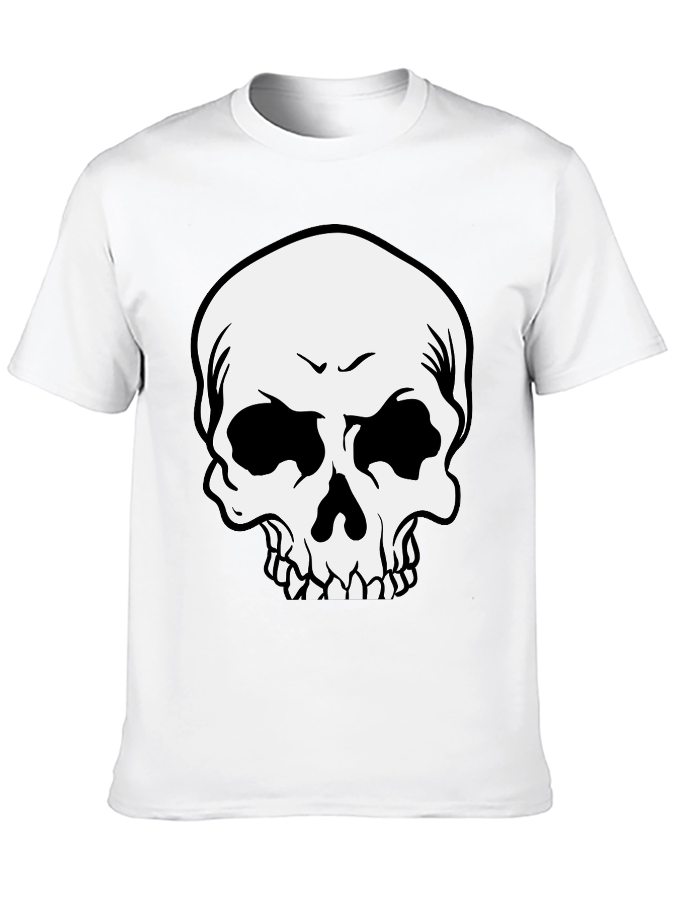 Black Skull Graphic Print Black T-Shirt view 10