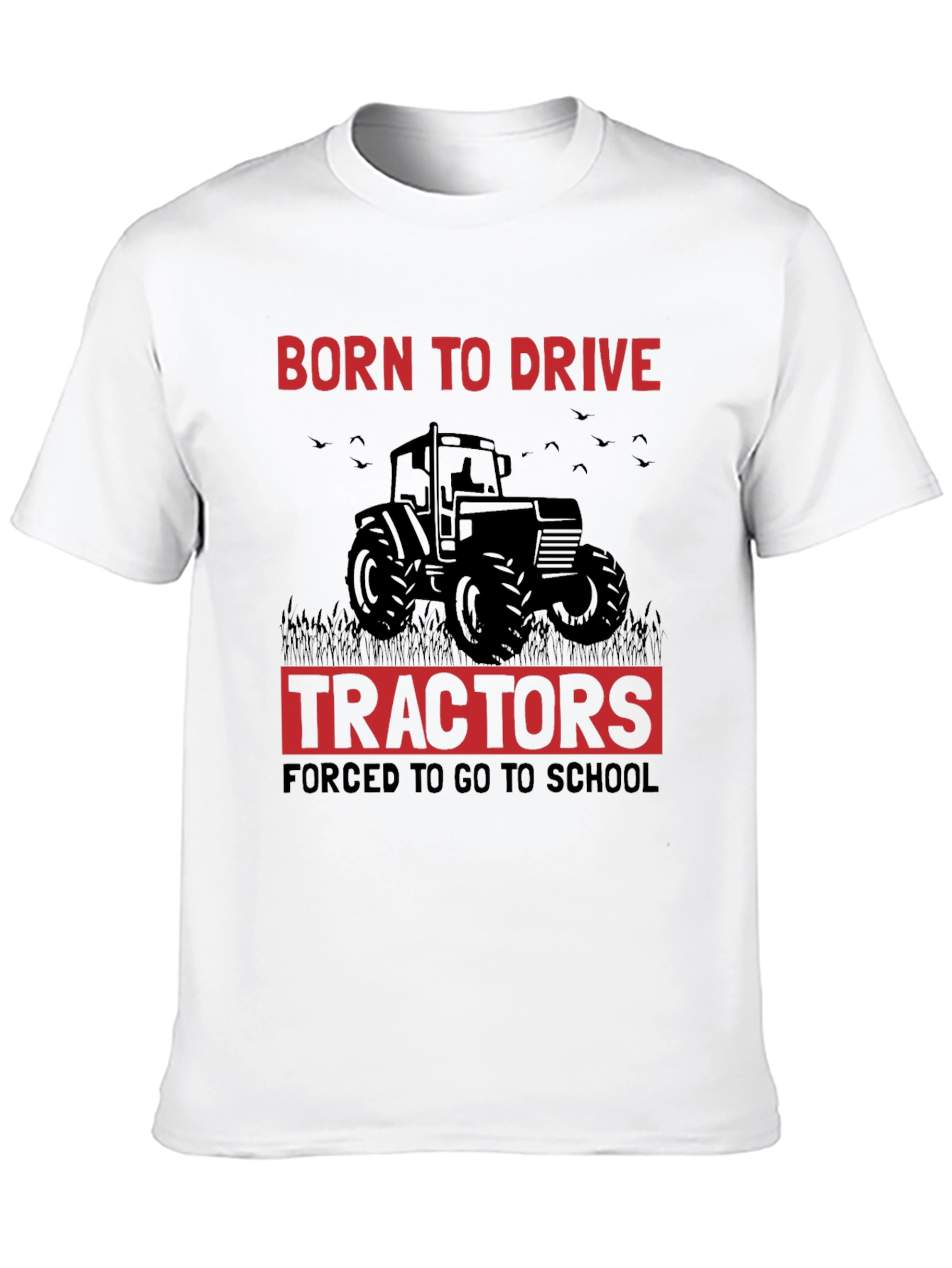 Black Born to Drive Tractors Men's Graphic Tee view 10