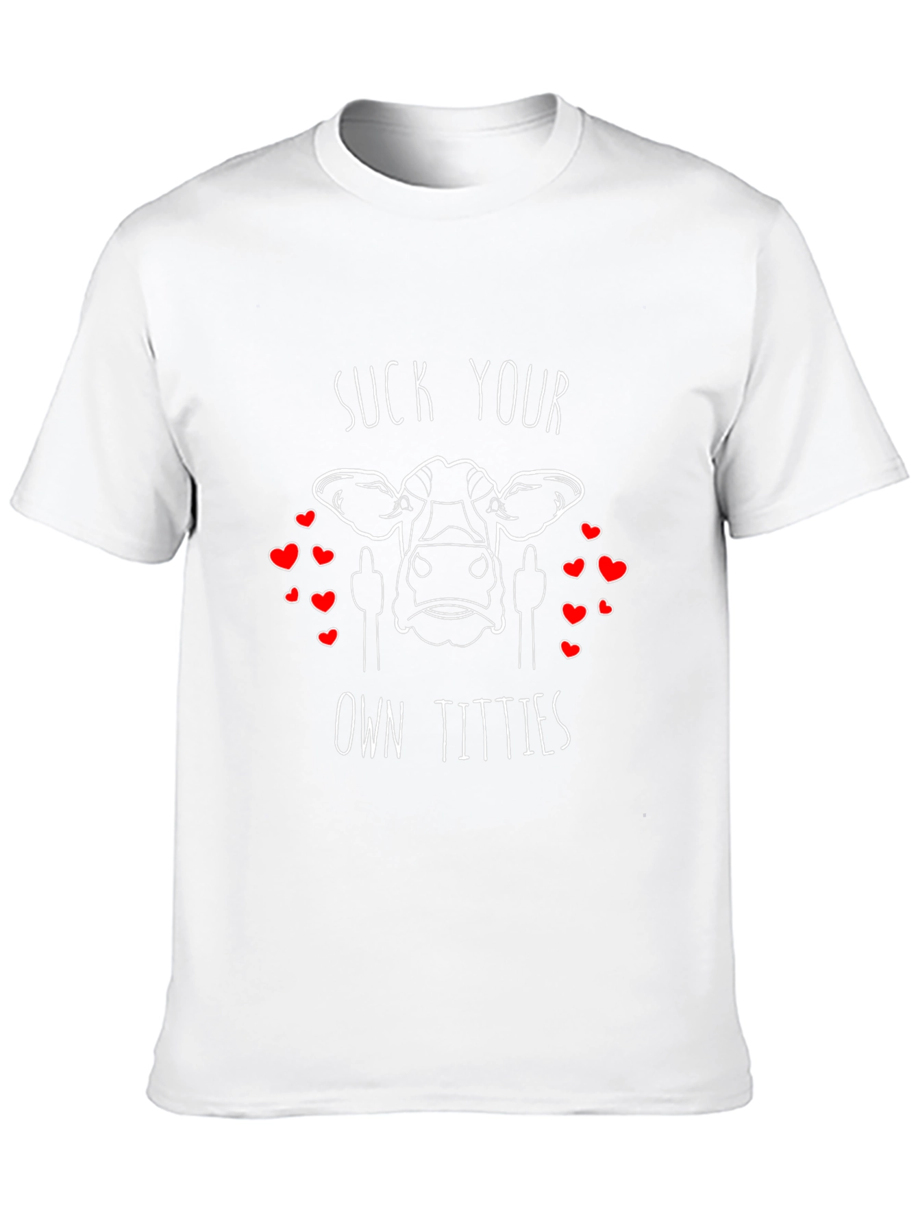 Black Suck Your Own Titties Funny Cow Graphic T-Shirt view 10