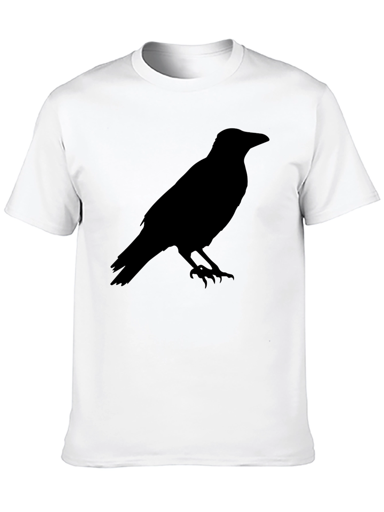 Black Raven Silhouette Graphic Tee - Black Cotton T-Shirt view 10
