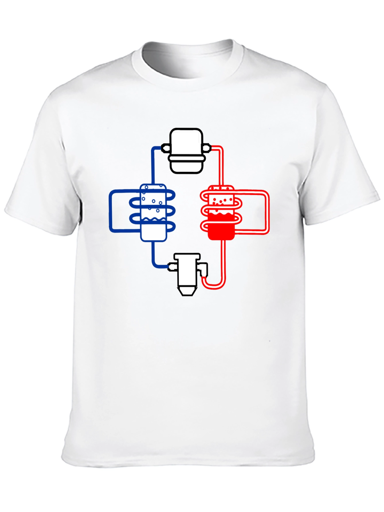 Black Cooling System Diagram Black T-Shirt view 10