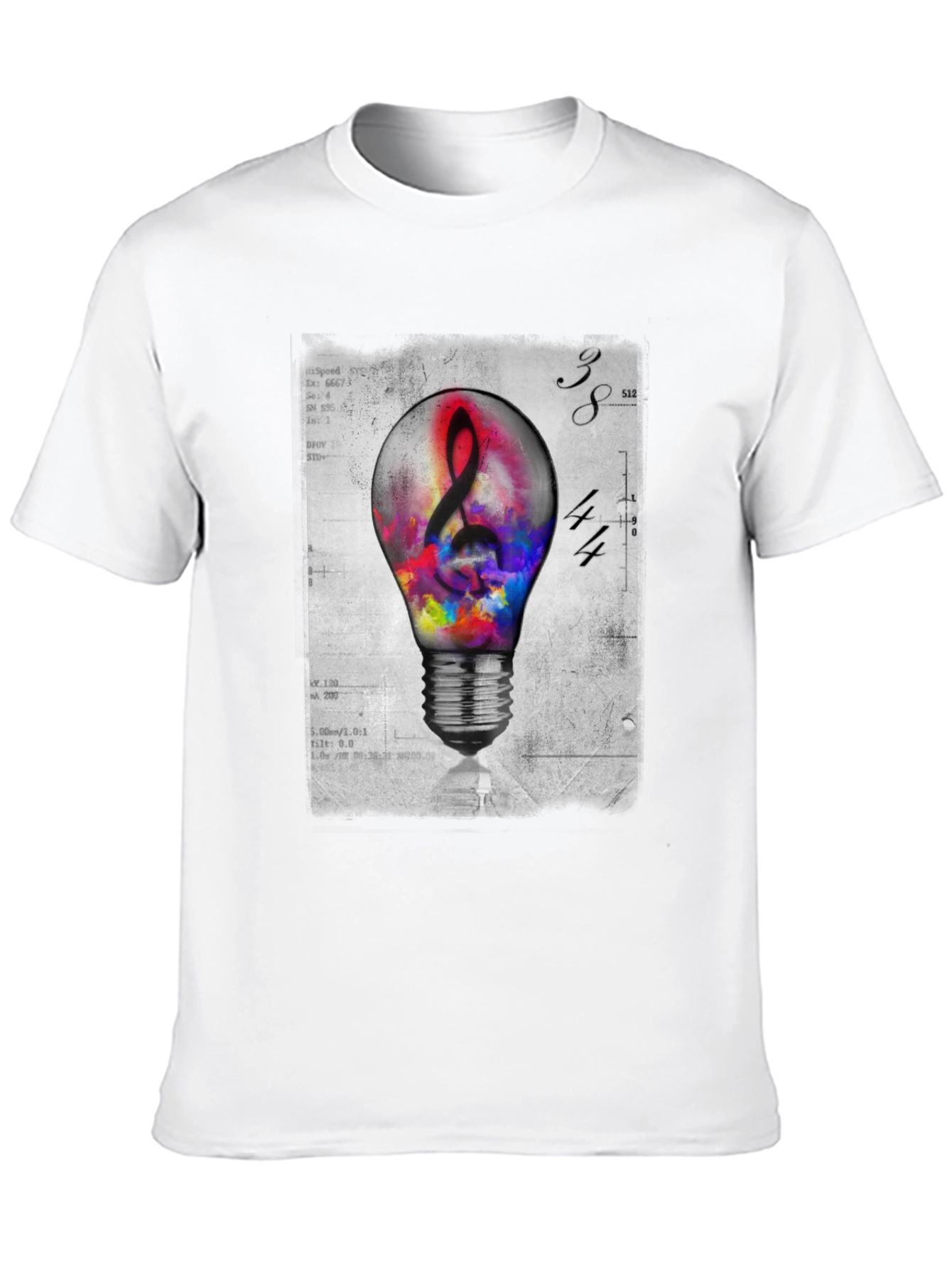 Black Treble Clef Lightbulb Graphic T-Shirt view 10