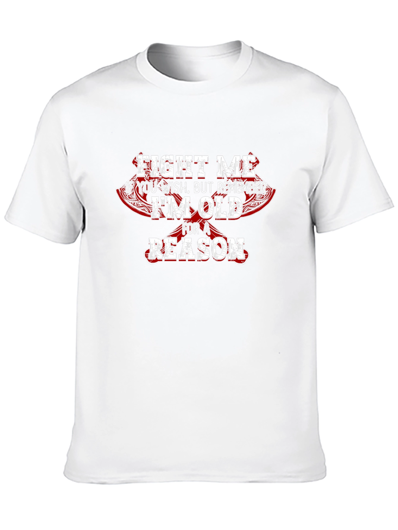 Black Fight Me If You Wish, I'm Old For A Reason T-Shirt view 10