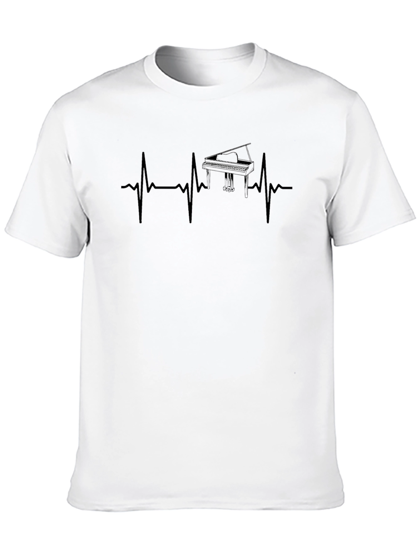 Black Piano Heartbeat Graphic T-Shirt - Music Lover Tee view 10