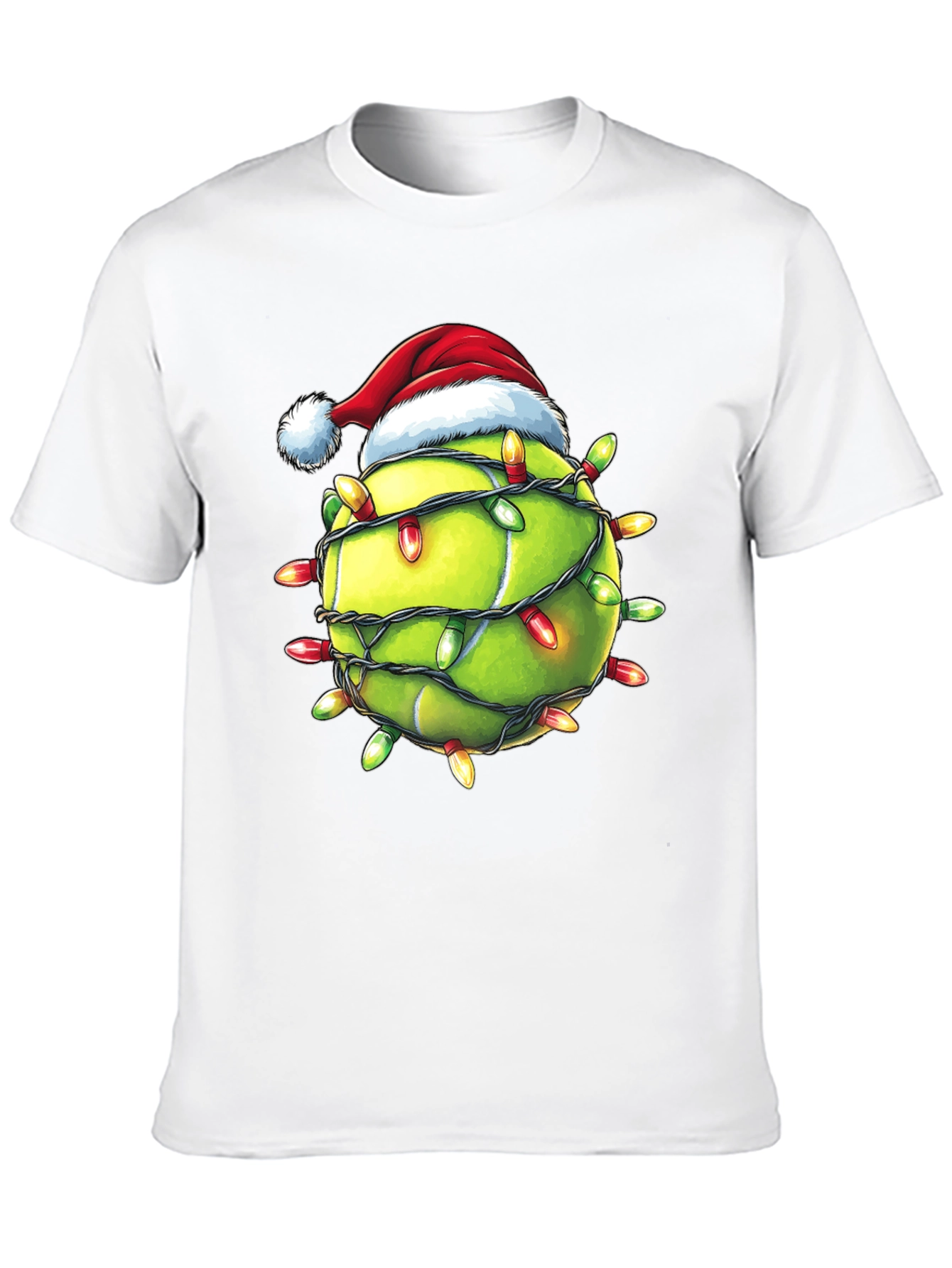 Black Festive Tennis Christmas T-Shirt view 10