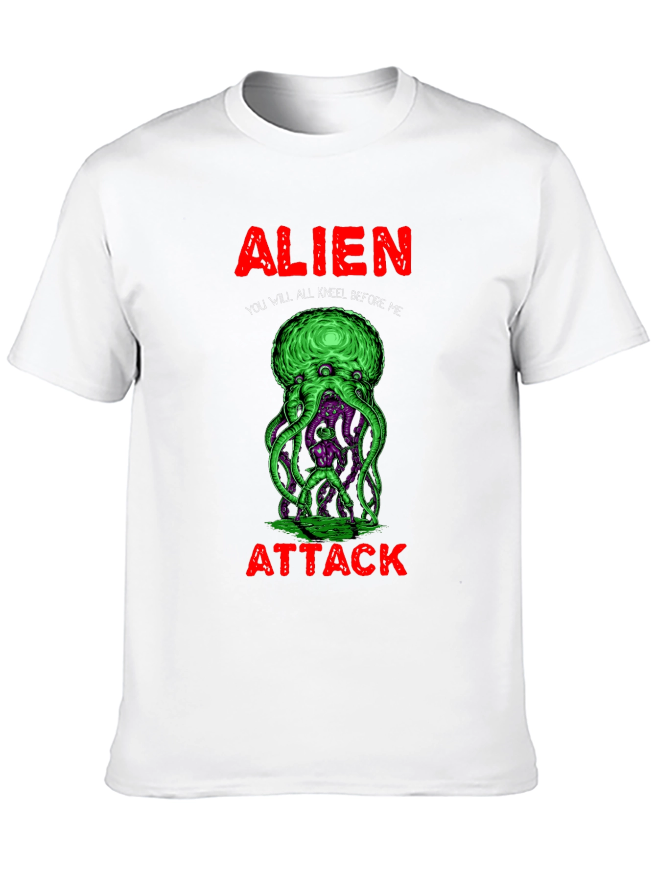 Black Alien Attack Graphic T-Shirt view 10