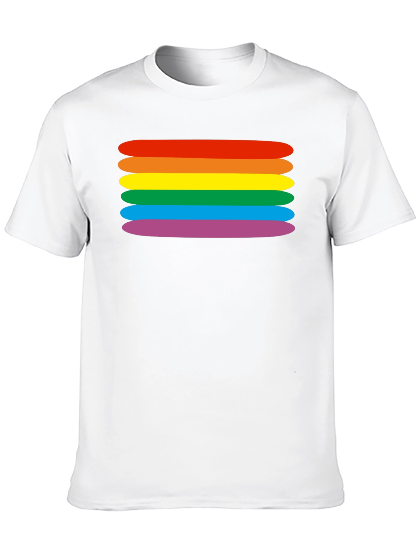 Black Rainbow Stripes Graphic Tee - Black Cotton Blend T-Shirt view 10