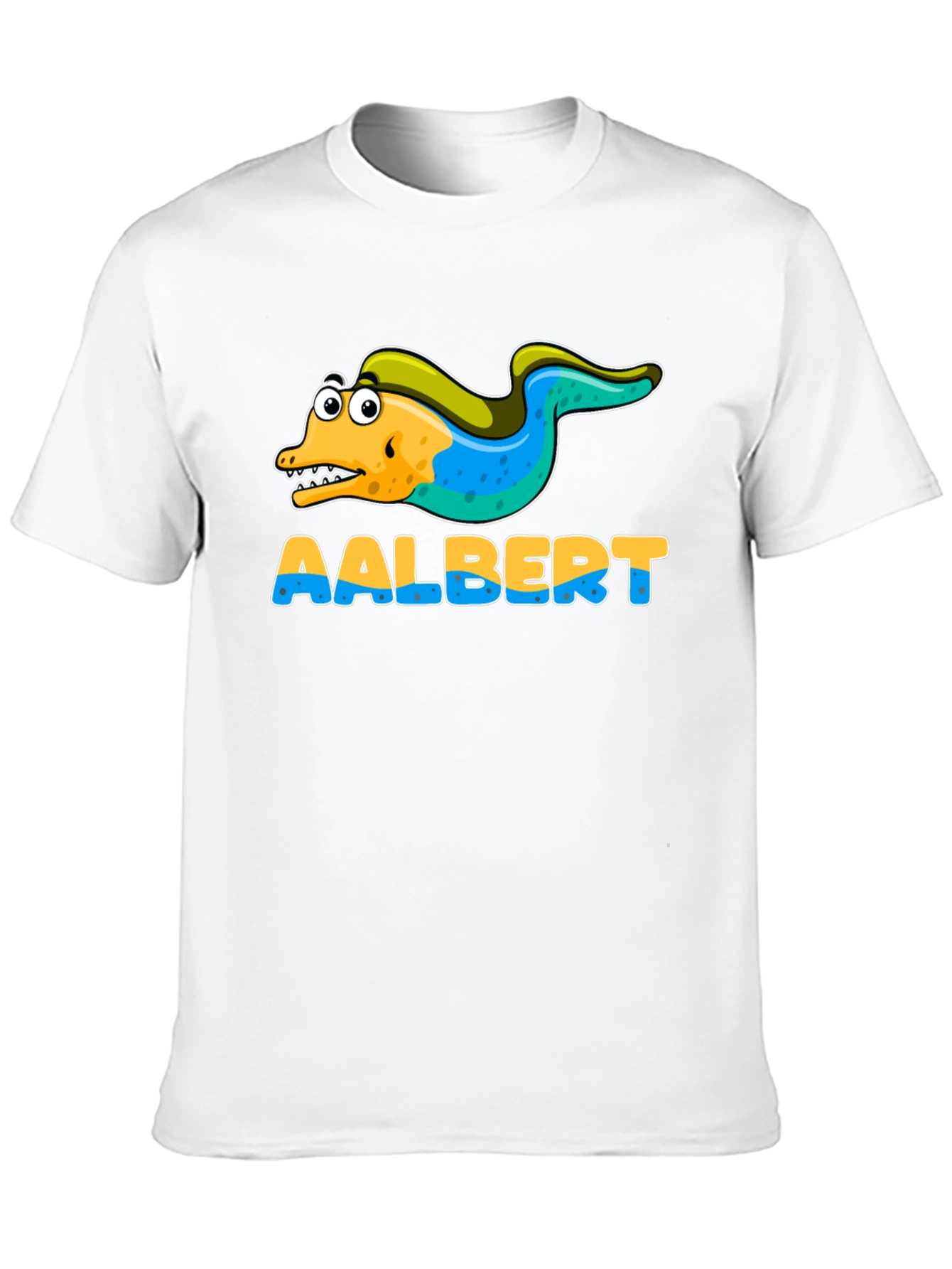 Black Aalbert Eel Cartoon Graphic T-Shirt view 10