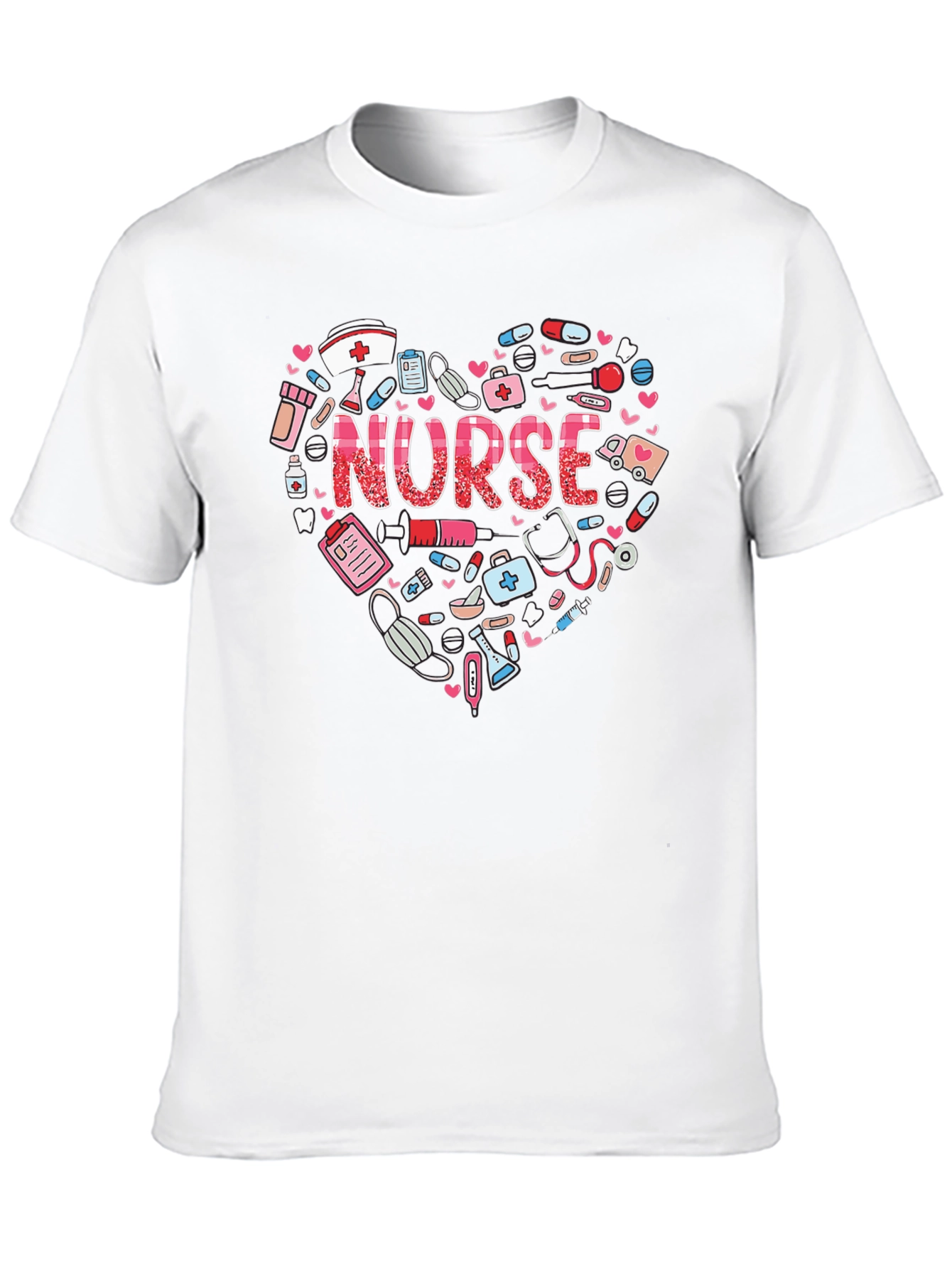 Black Nurse Heart Graphic T-Shirt - Healthcare Hero Appreciation view 10