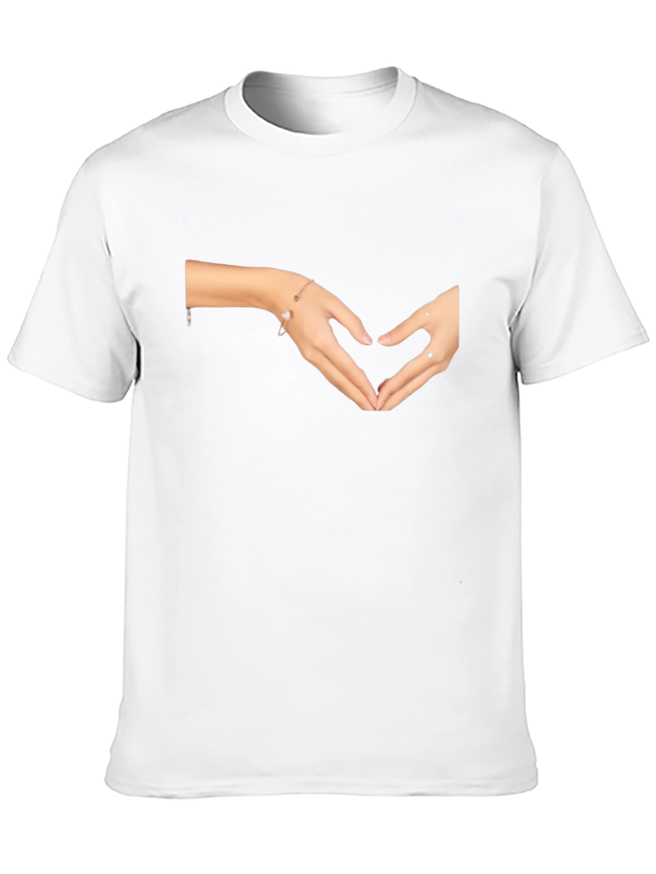 Black Heart Hands Graphic Tee - Black Casual Top view 10