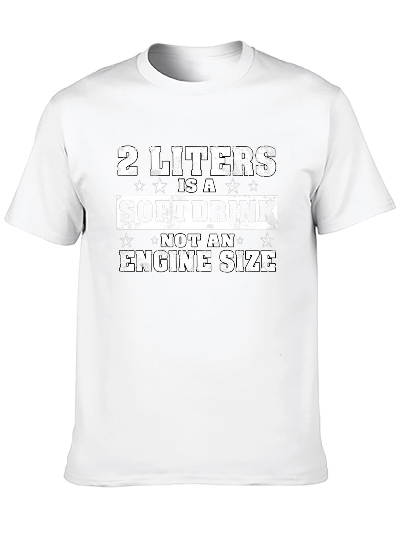 Black 2 Liters Soft Drink Engine Size Funny T-Shirt view 10