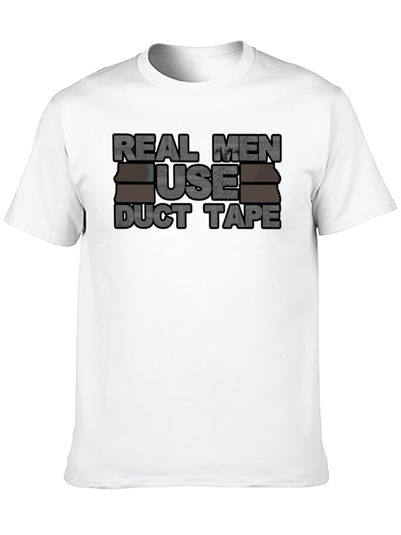 Black Real Men Use Duct Tape Graphic Tee view 10