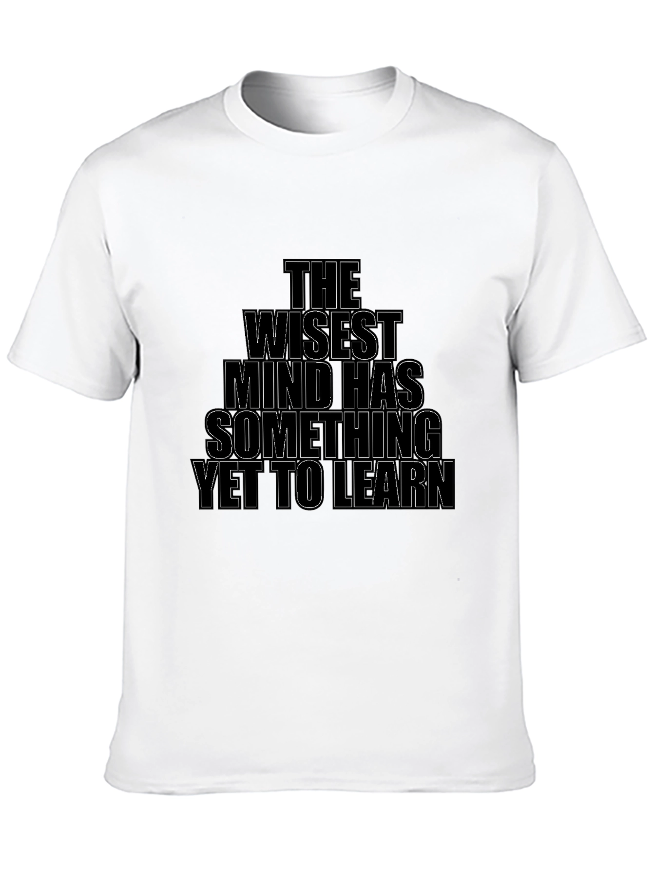 Black The Wisest Mind T-Shirt - Black Crew Neck Casual Tee view 10