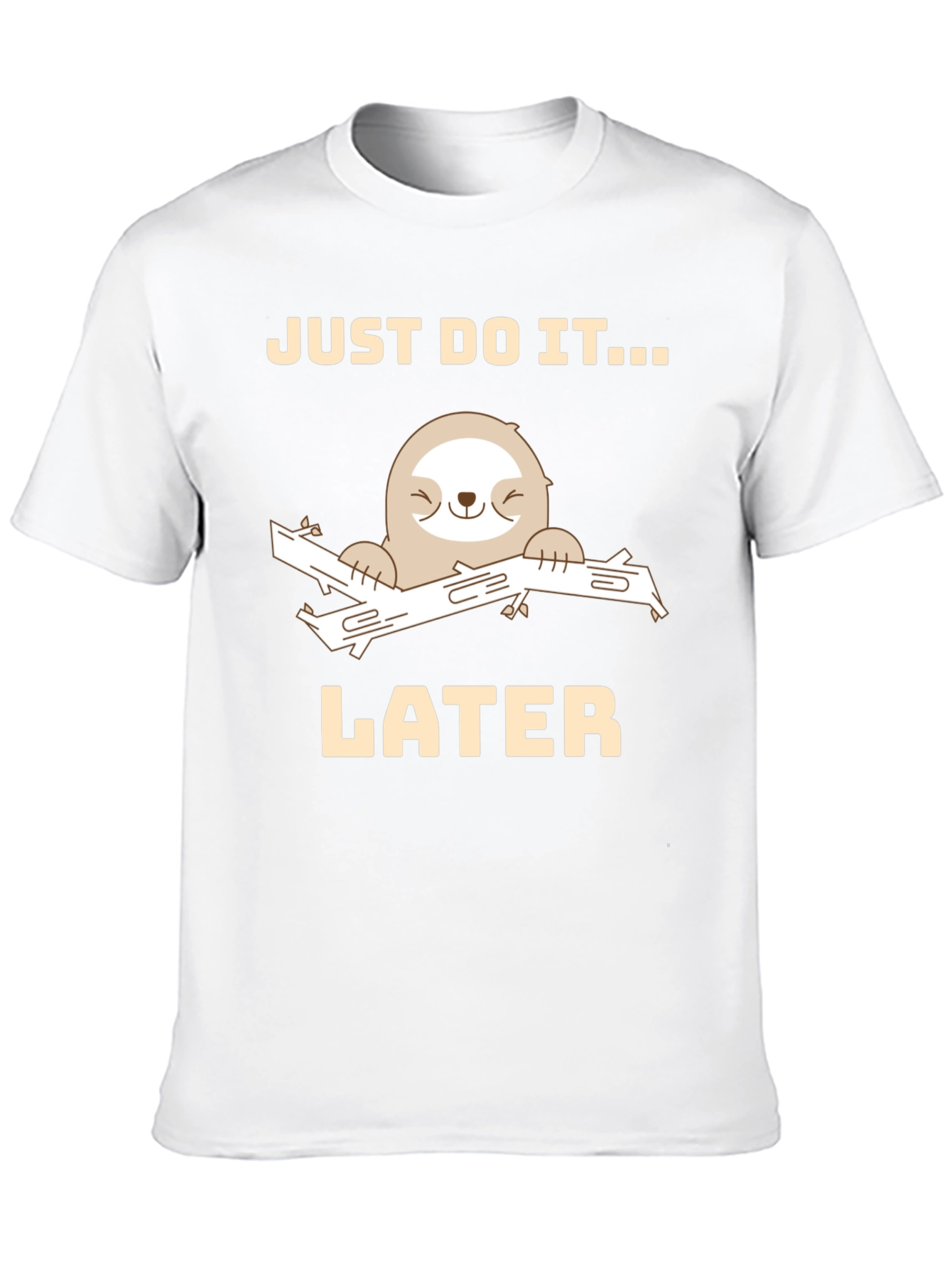 Black Just Do It Later Sloth Graphic Tee - Funny Relaxed T-Shirt view 10