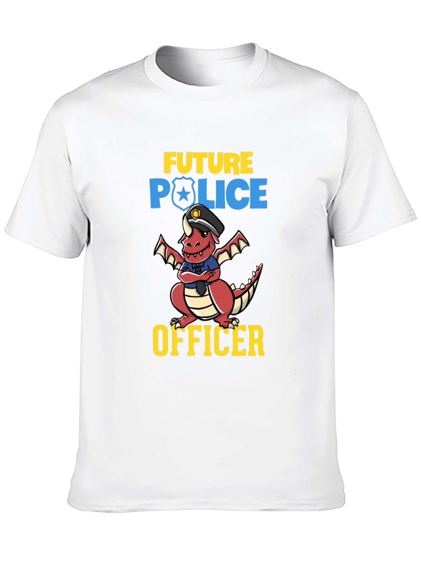 Black Future Police Officer Dragon T-Shirt view 10