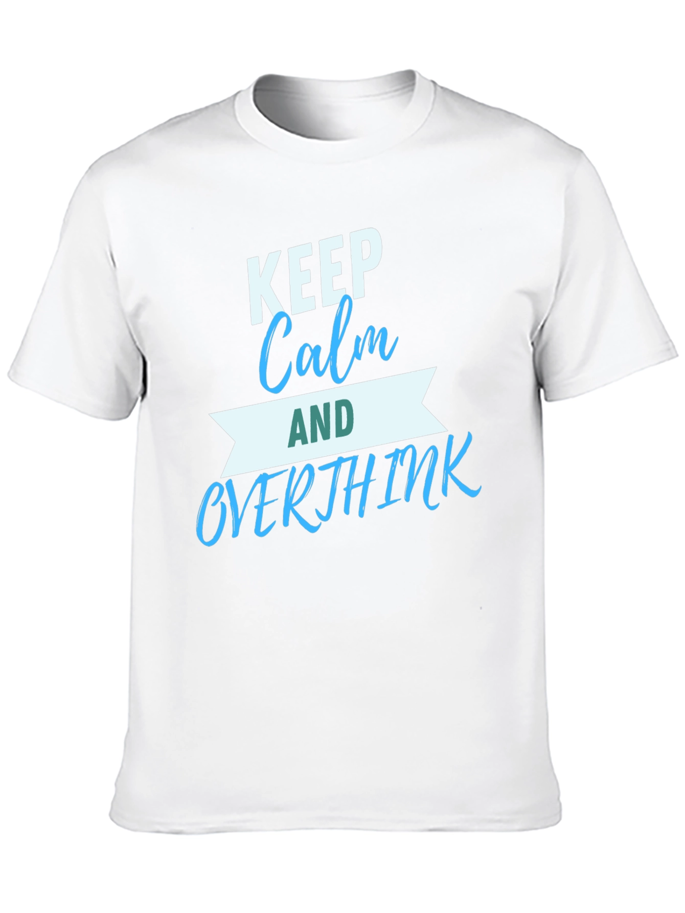 Black Keep Calm & Overthink T-Shirt - Men's Black Graphic Tee view 10